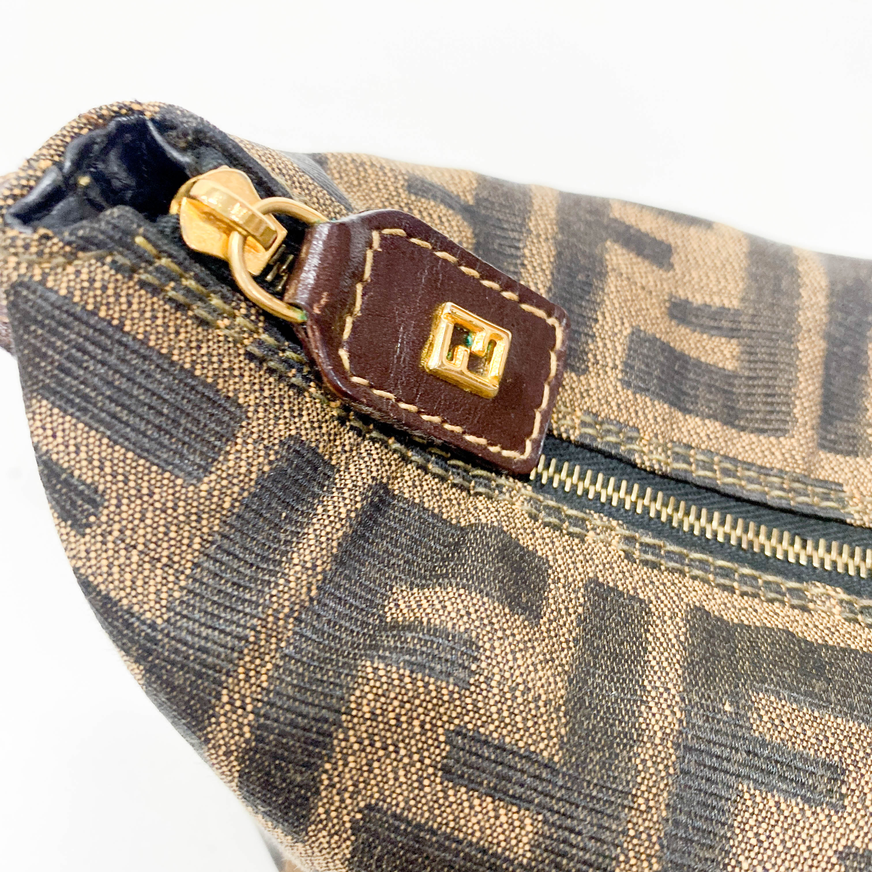 Zucca Mini Brown Canvas Handbag