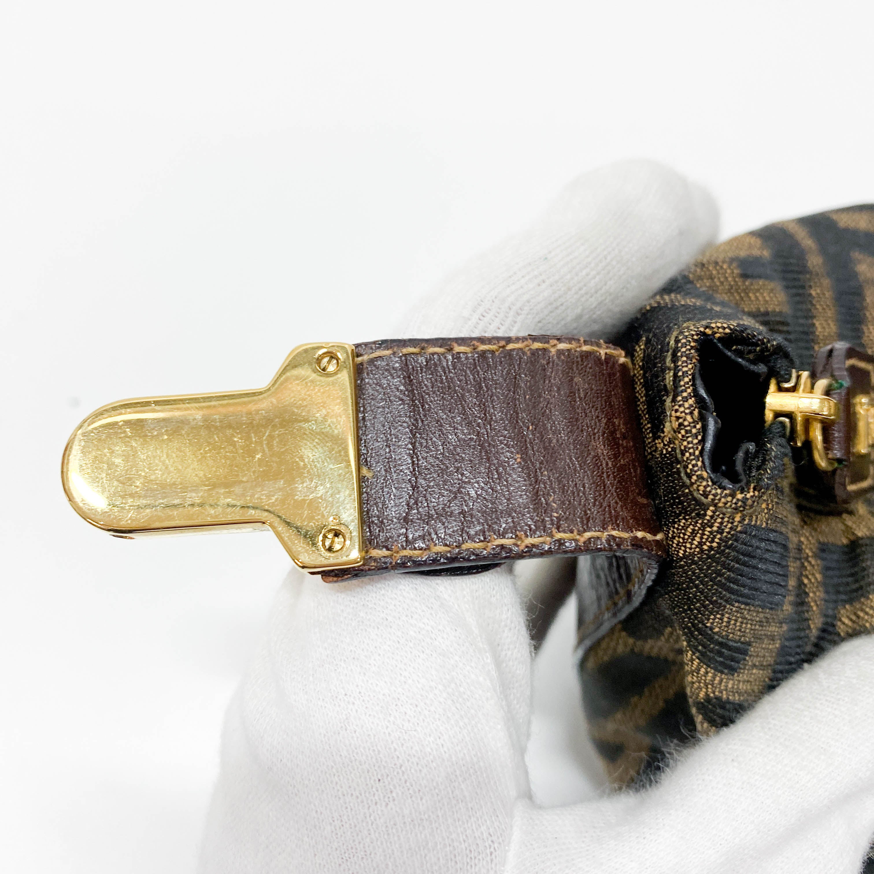 Zucca Mini Brown Canvas Handbag