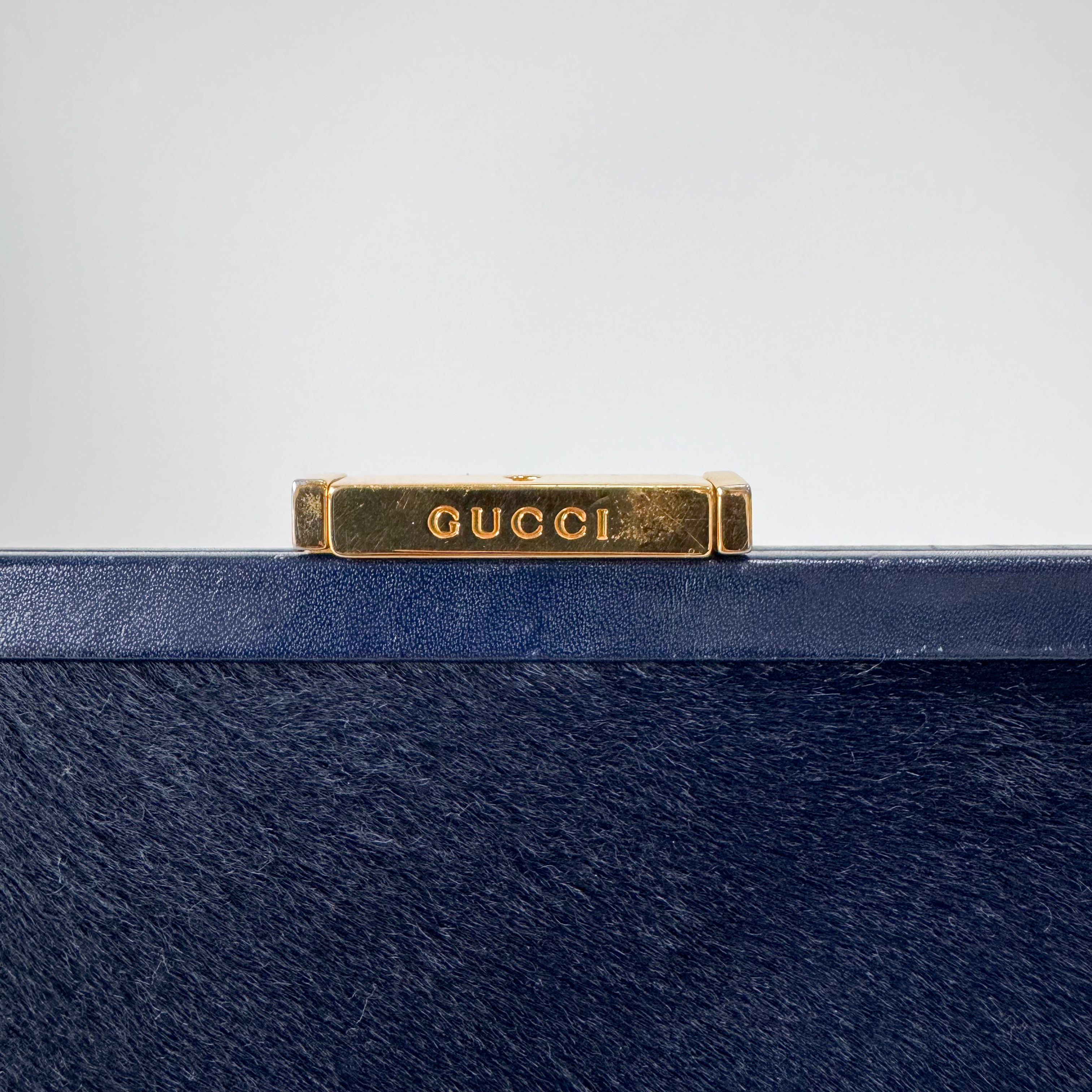 Vintage Navy Pony Hair Backback