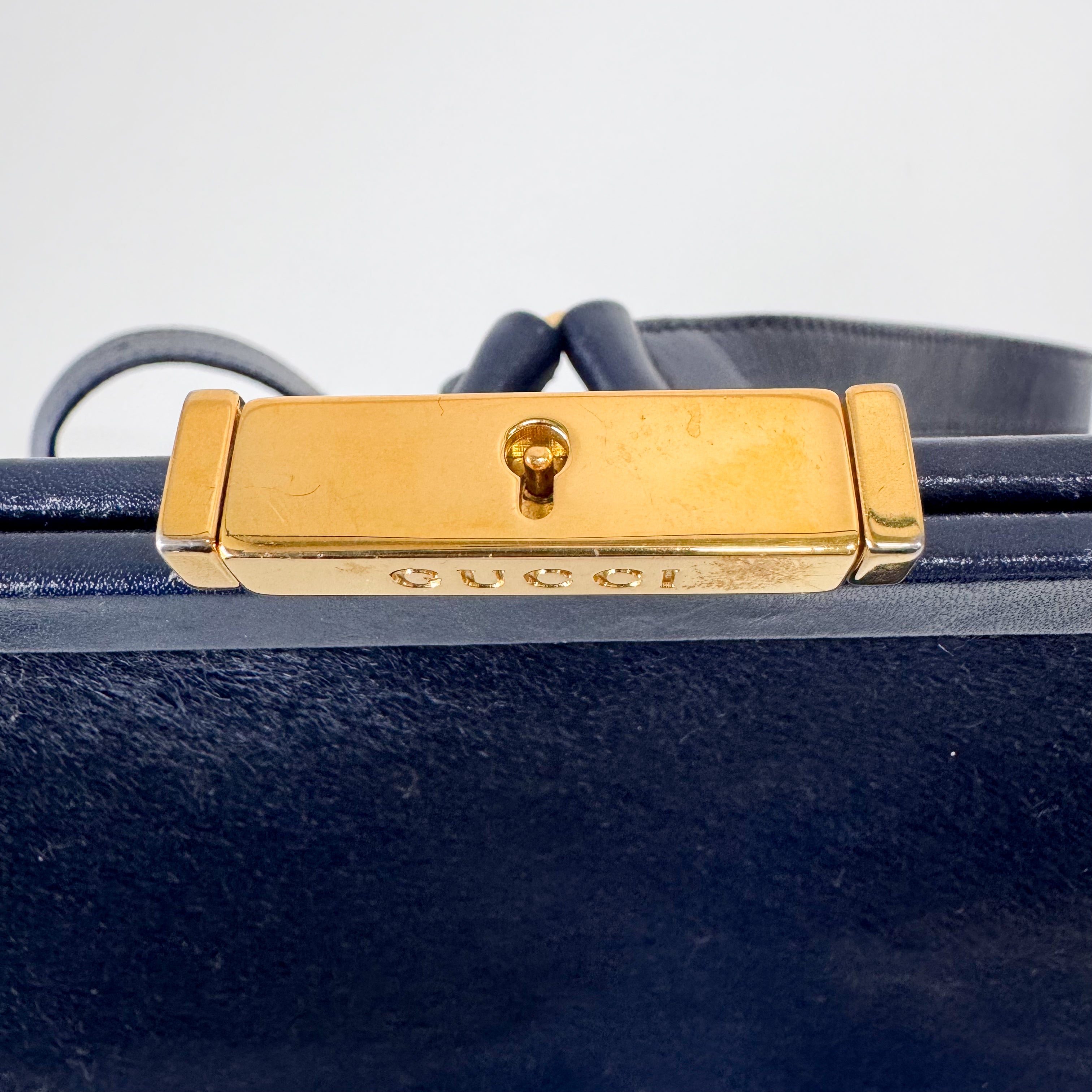 Vintage Navy Pony Hair Backback