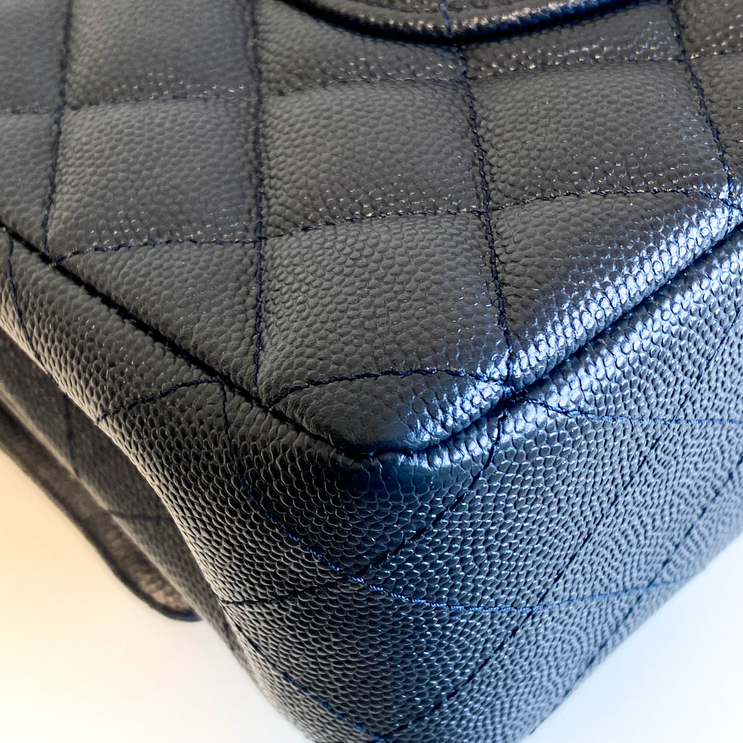 Navy Timeless Classic Double Flap Quilted Shoulder Bag