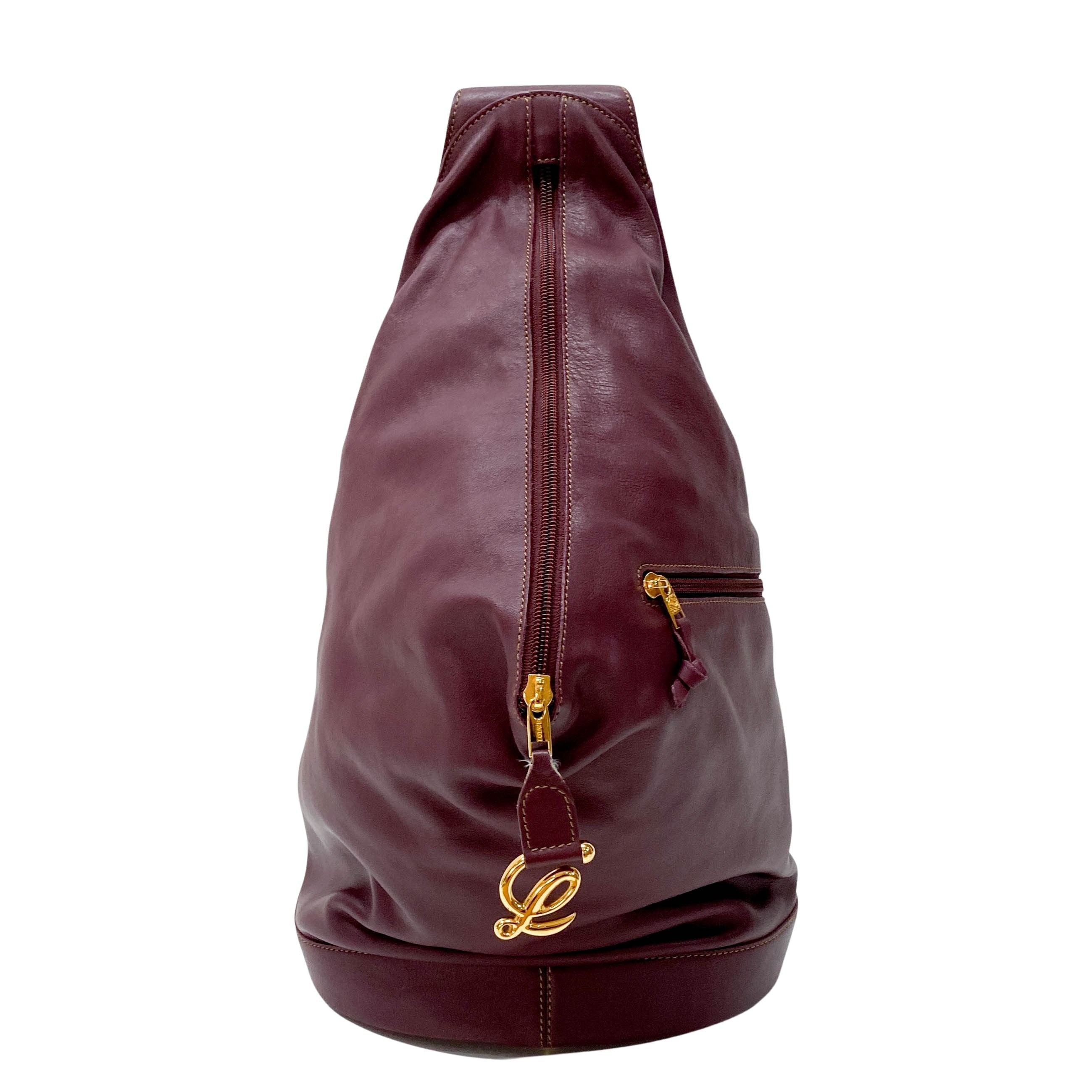 Anton Burgundy Leather Crossbody Bag