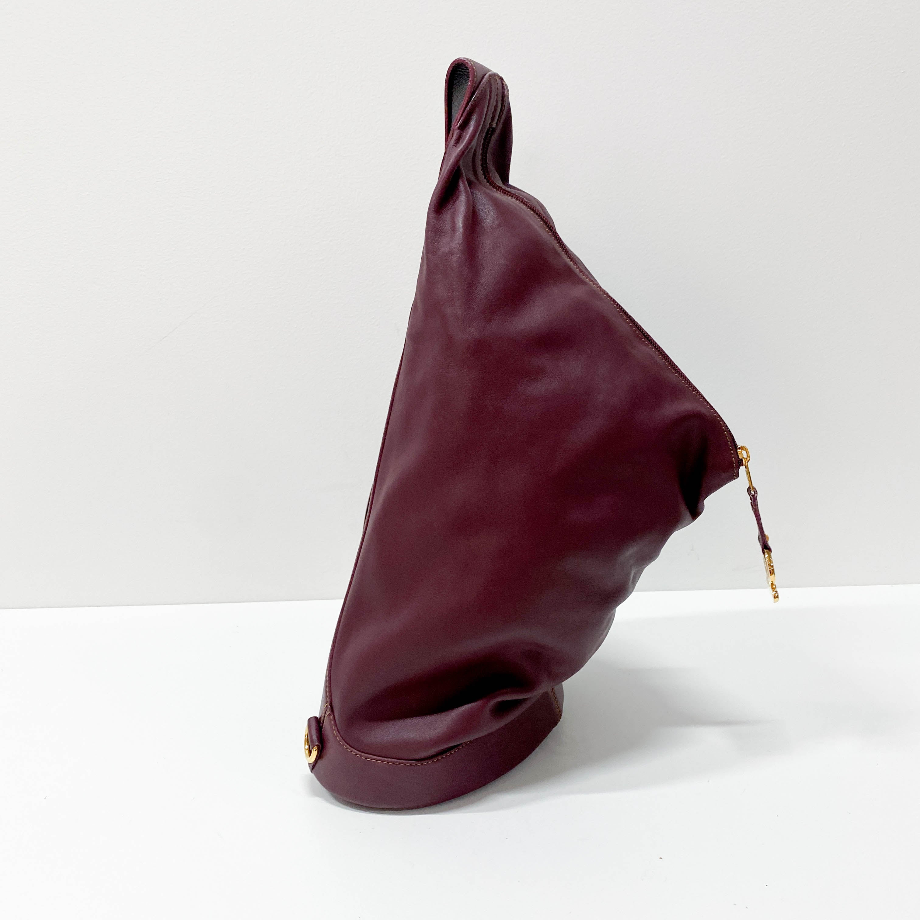 Anton Burgundy Leather Crossbody Bag