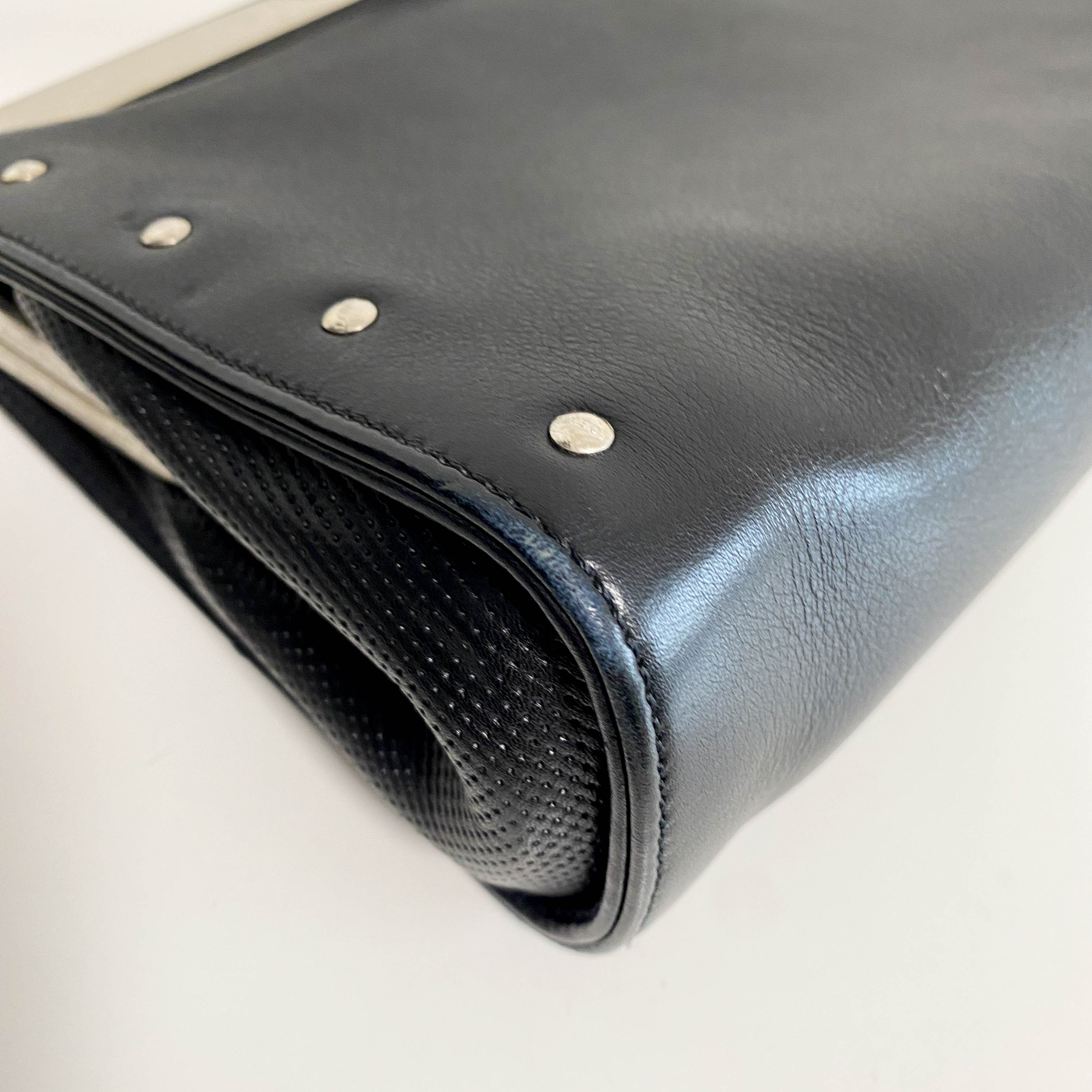 Vintage Black Leather Shoulder Bag