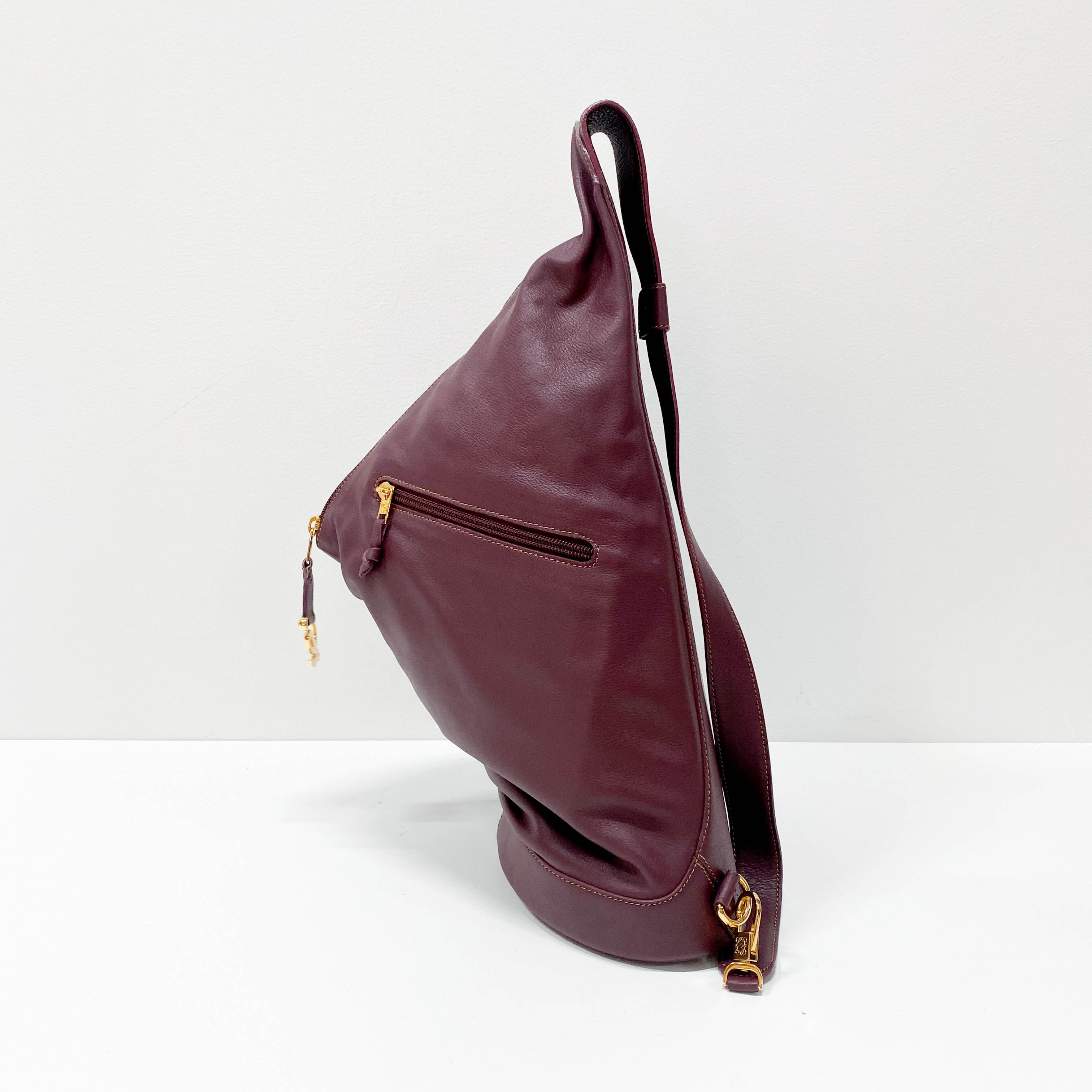 Anton Burgundy Leather Crossbody Bag
