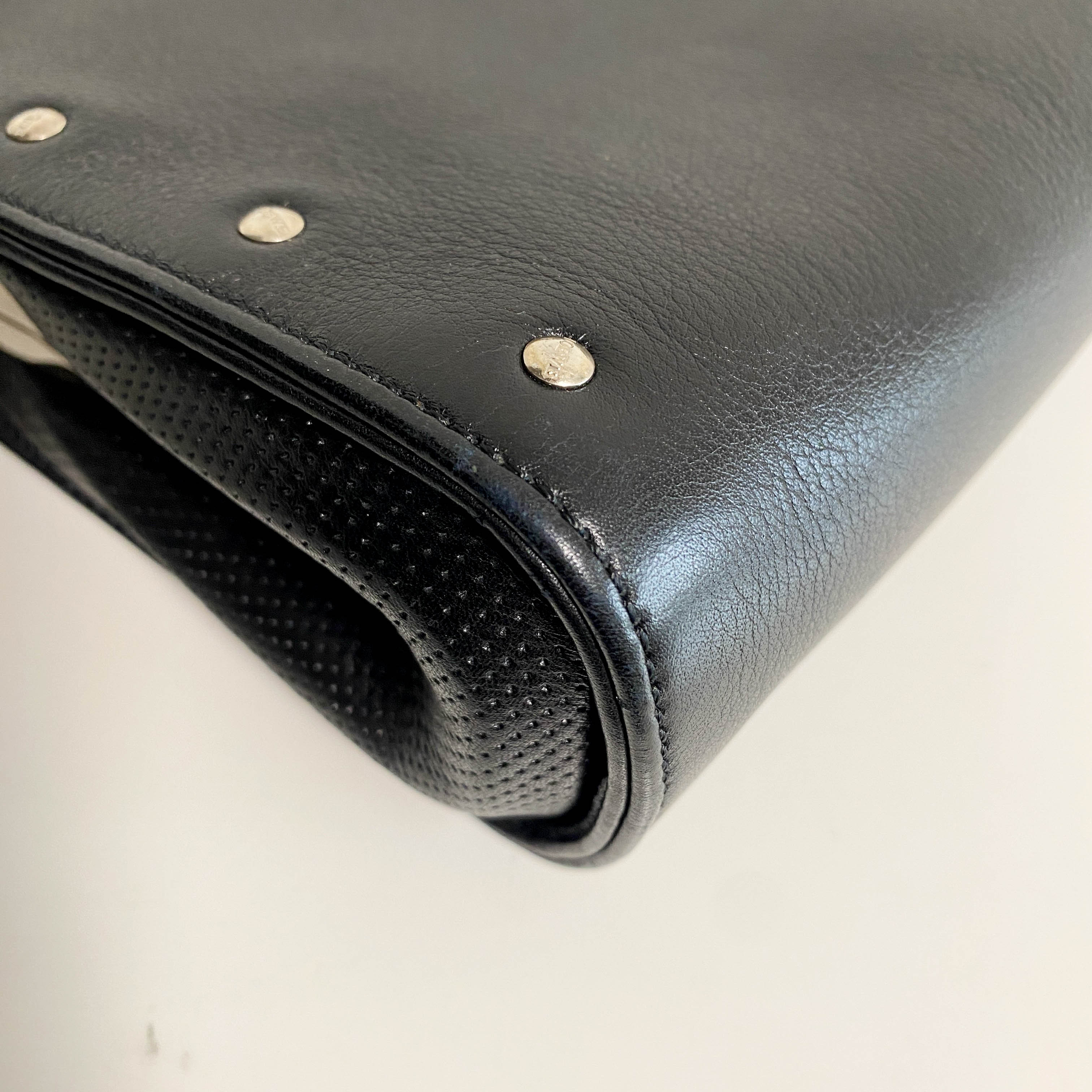 Vintage Black Leather Shoulder Bag