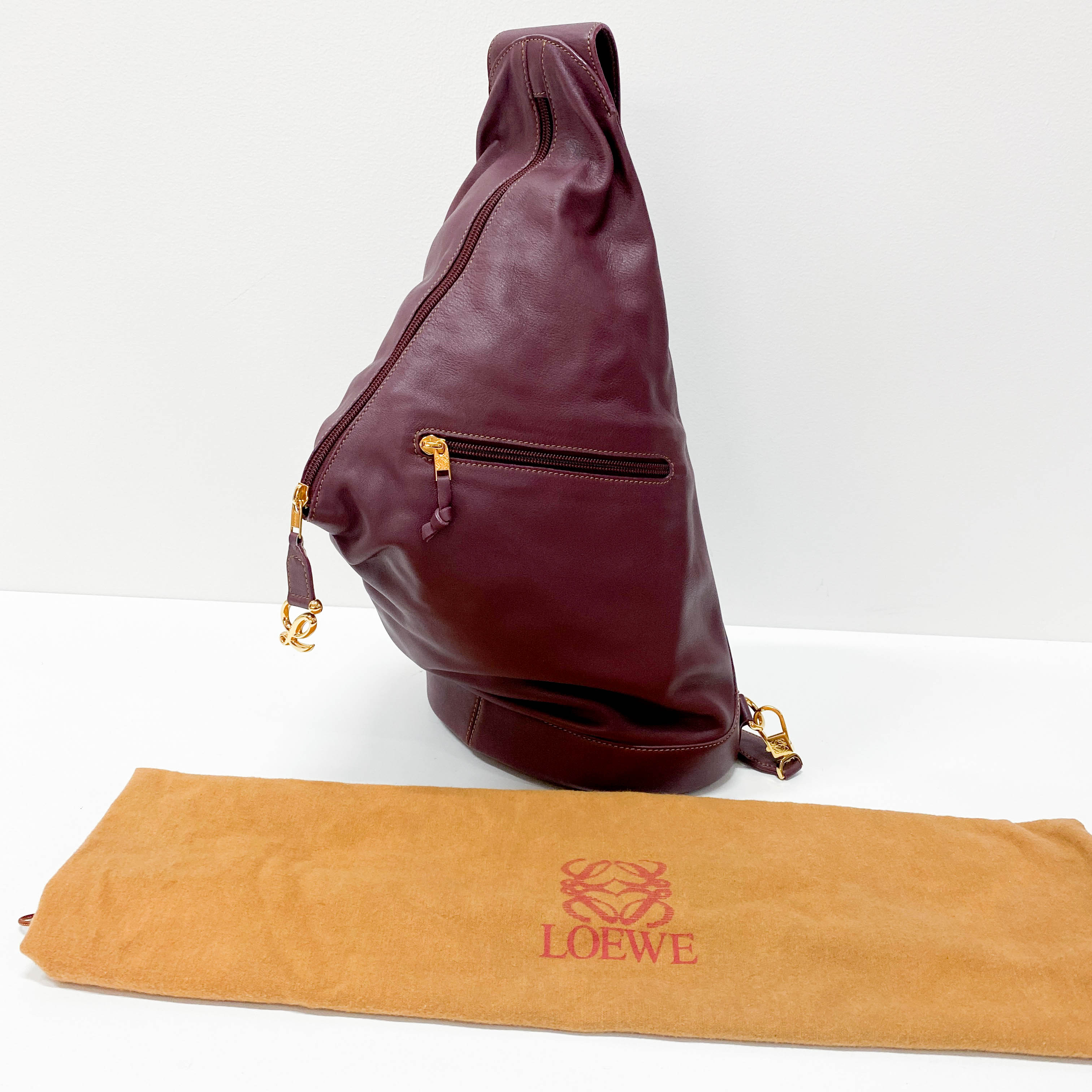 Anton Burgundy Leather Crossbody Bag