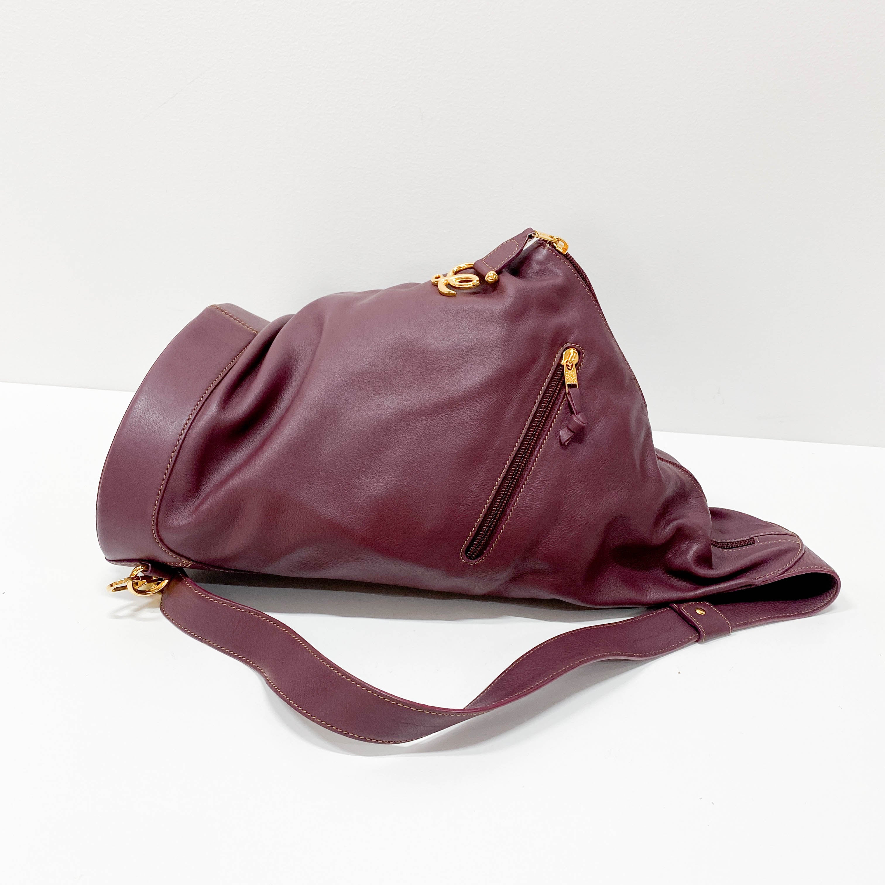 Anton Burgundy Leather Crossbody Bag