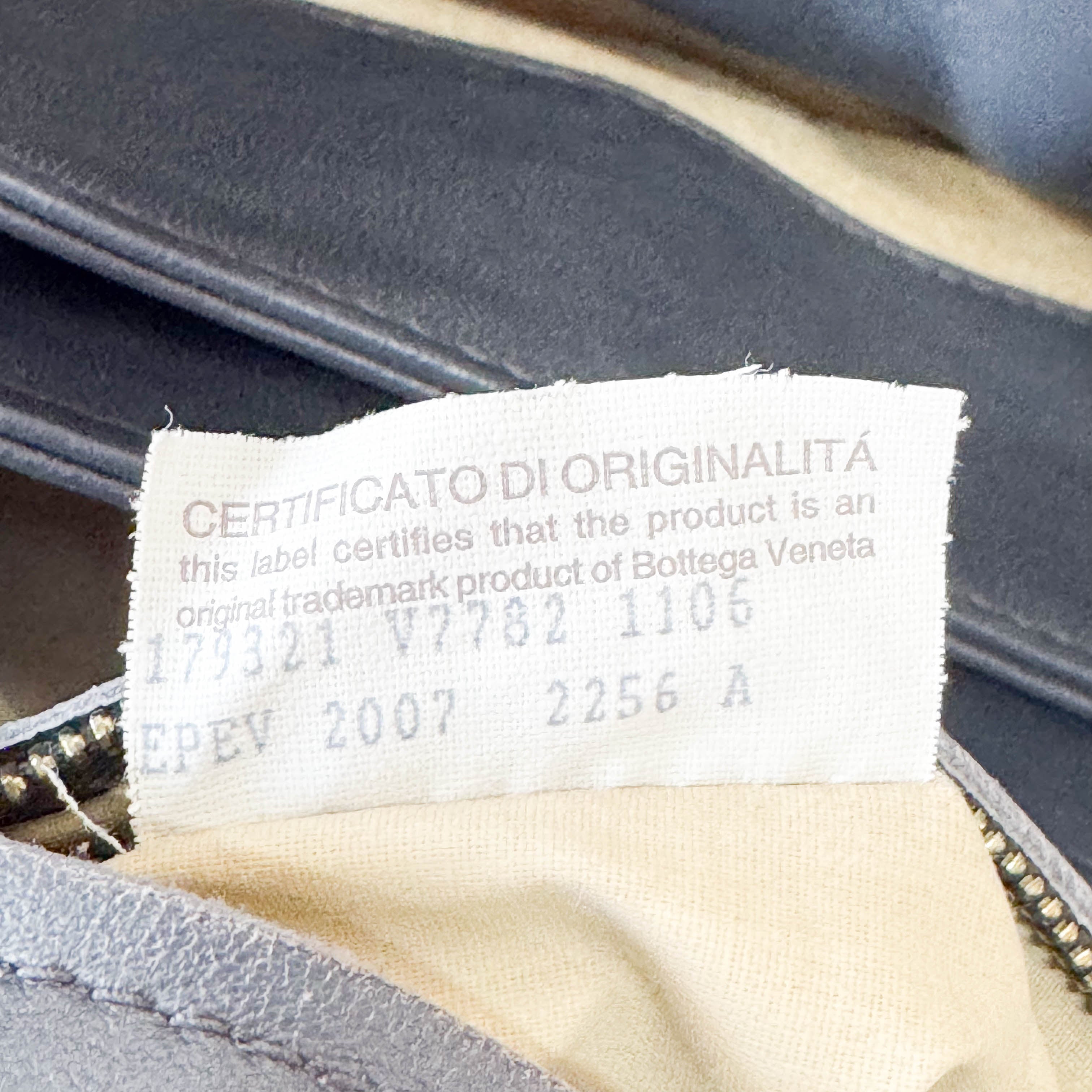 Intrecciato Charcoal Gray Frap Handbag