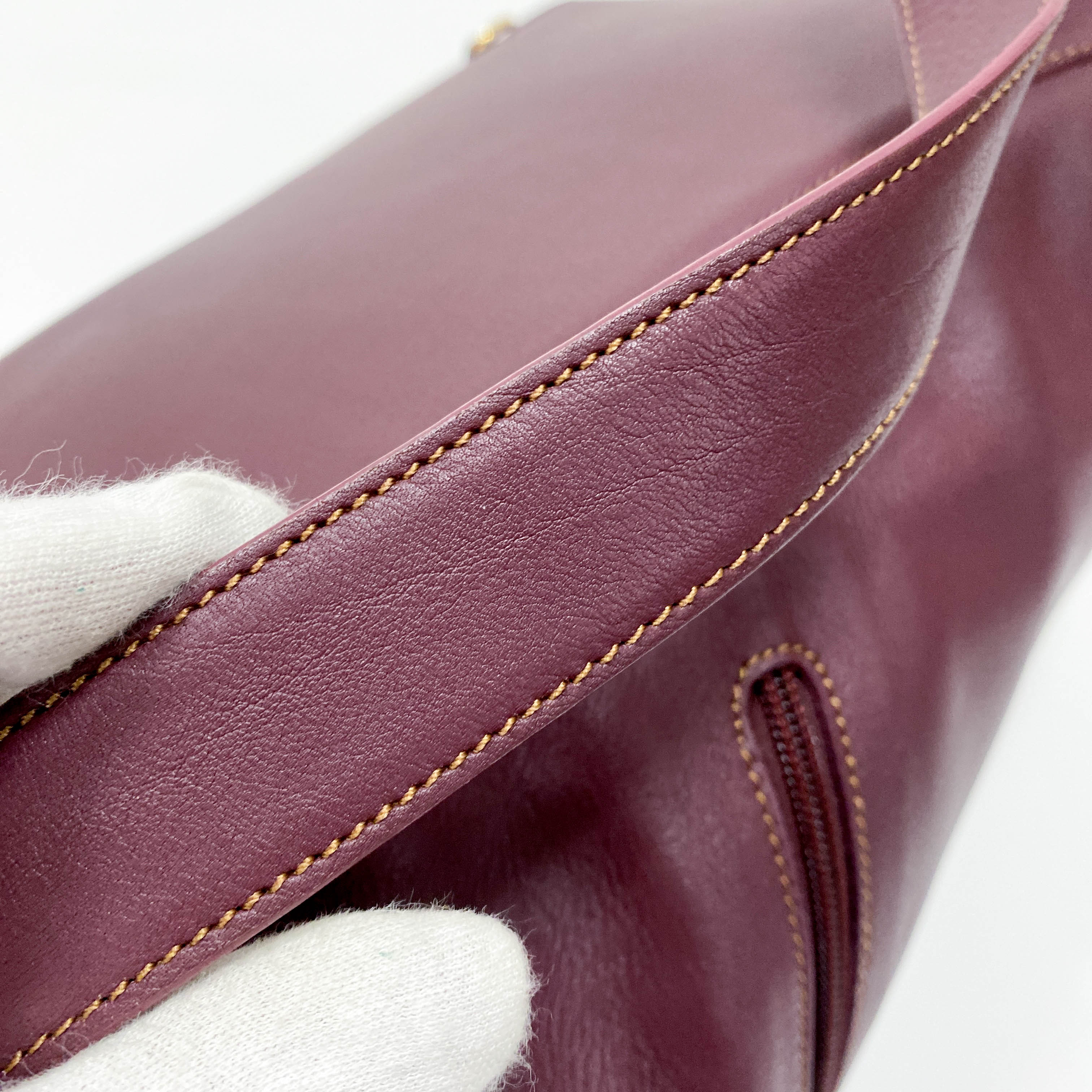 Anton Burgundy Leather Crossbody Bag
