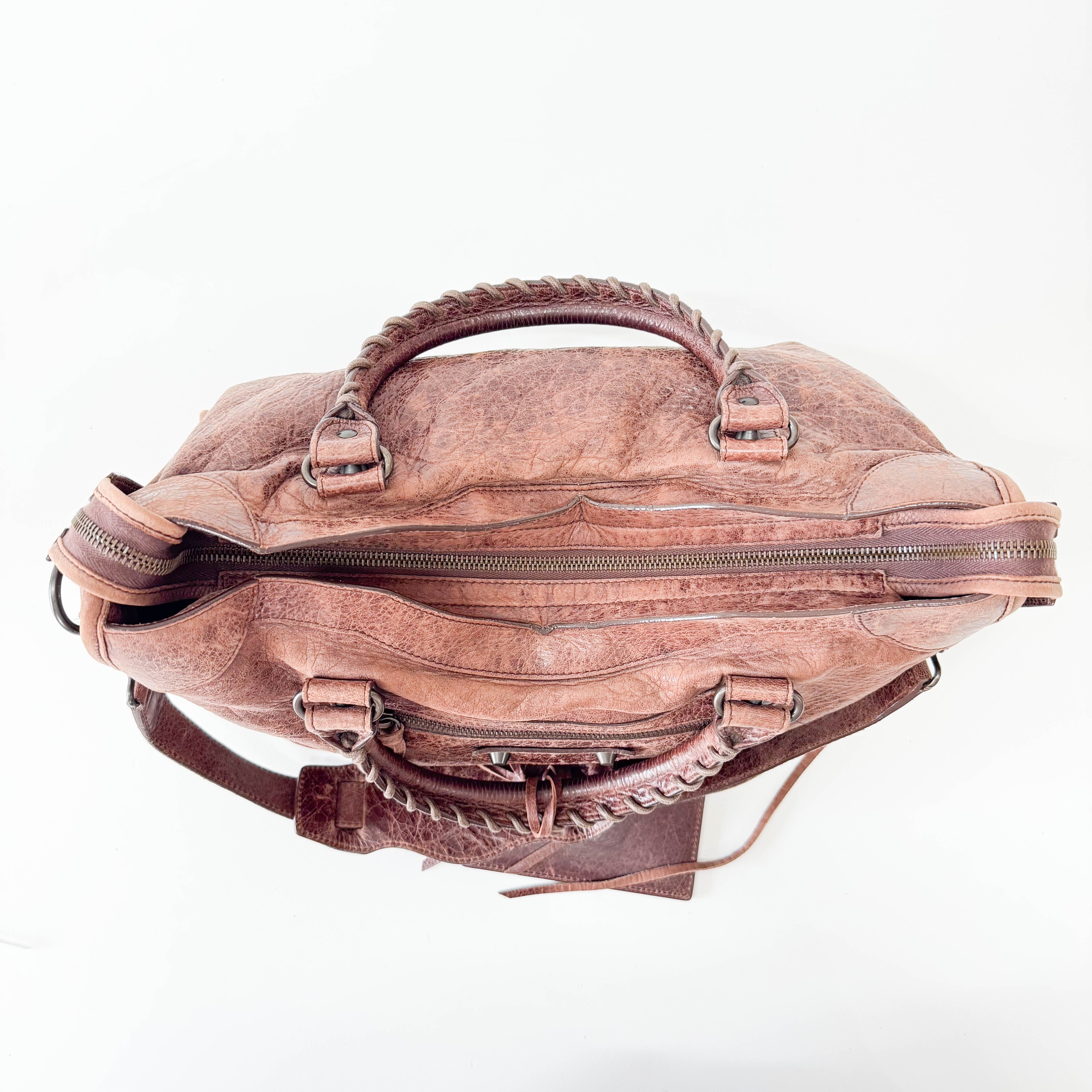 The City Brown Leather Hand bag