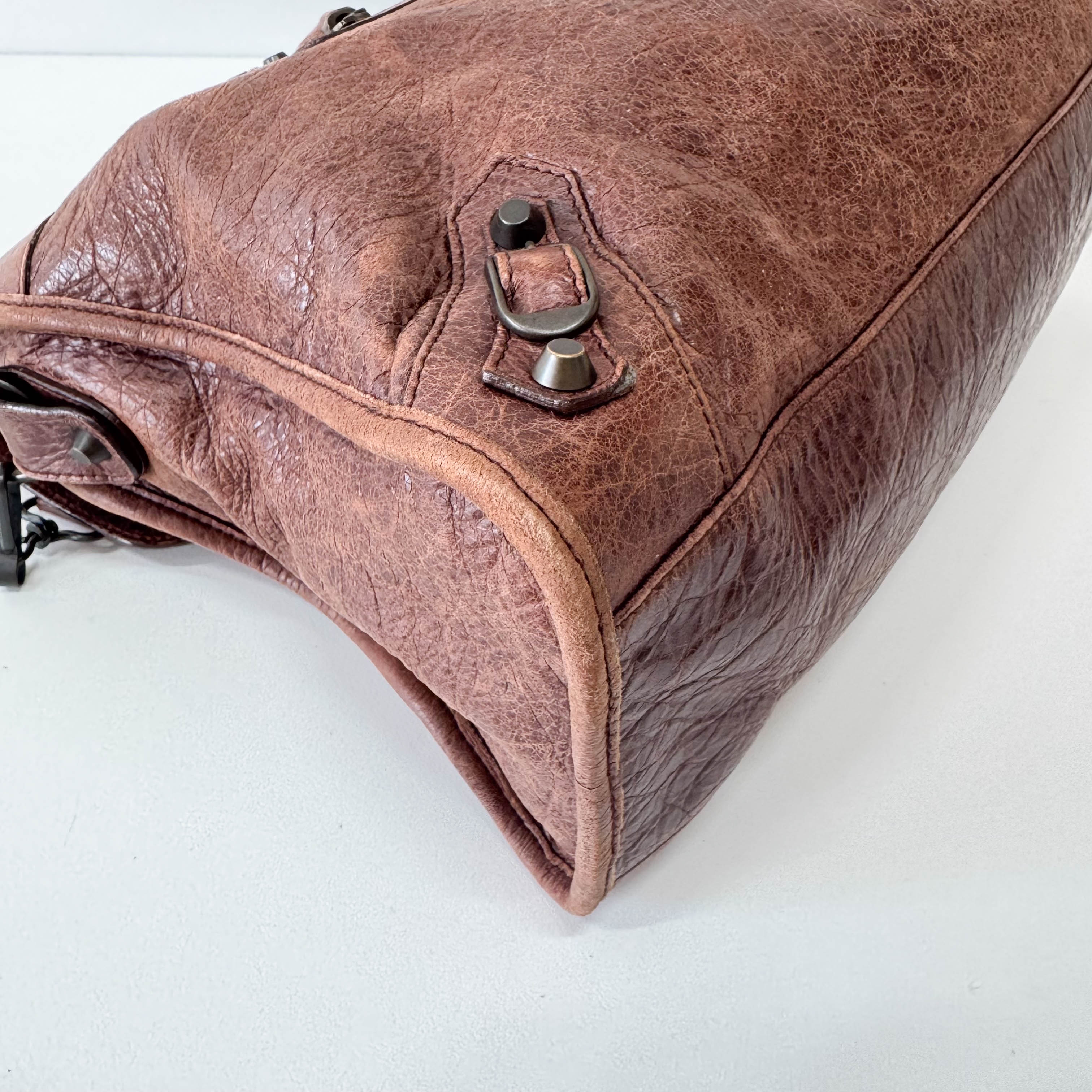 The City Brown Leather Hand bag