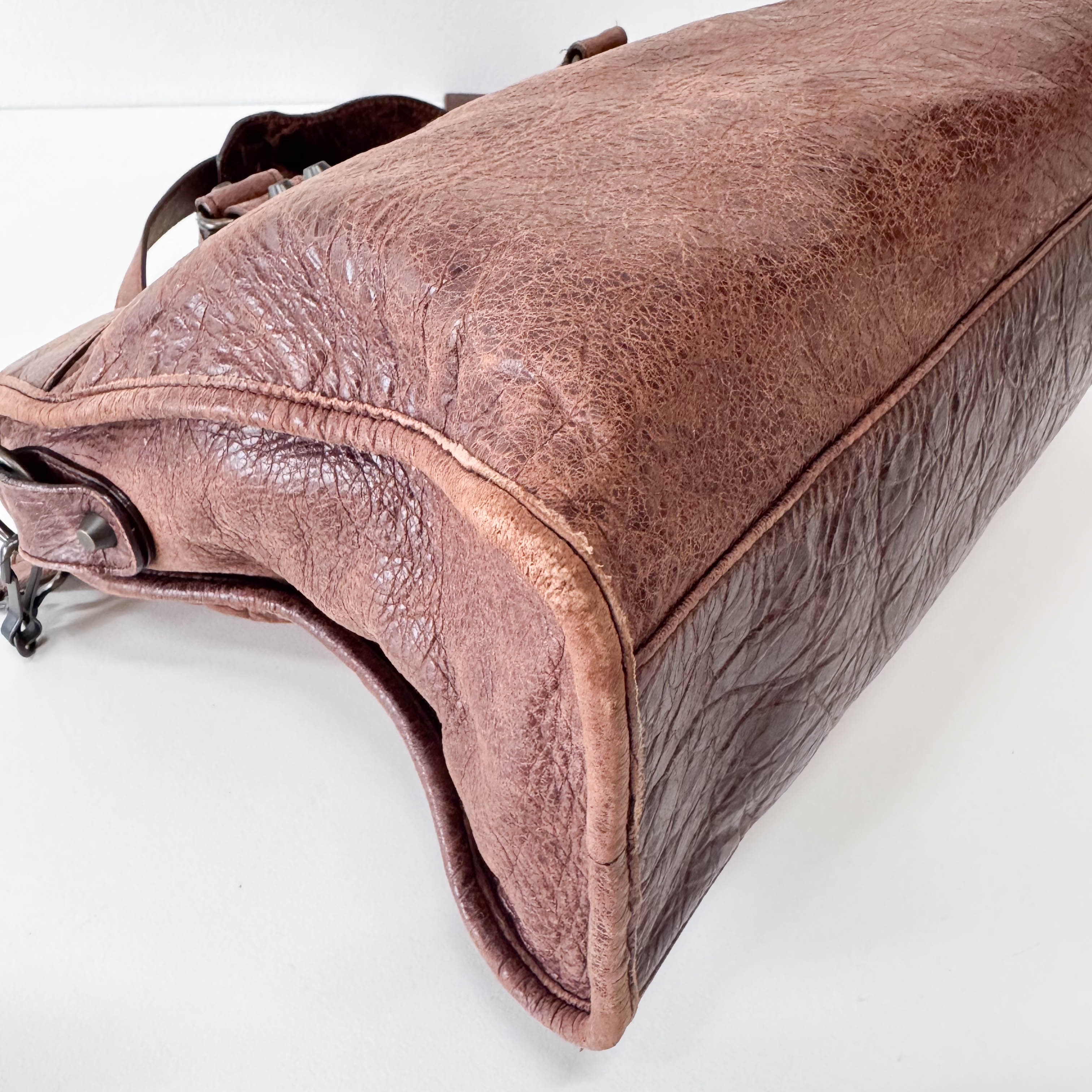The City Brown Leather Hand bag
