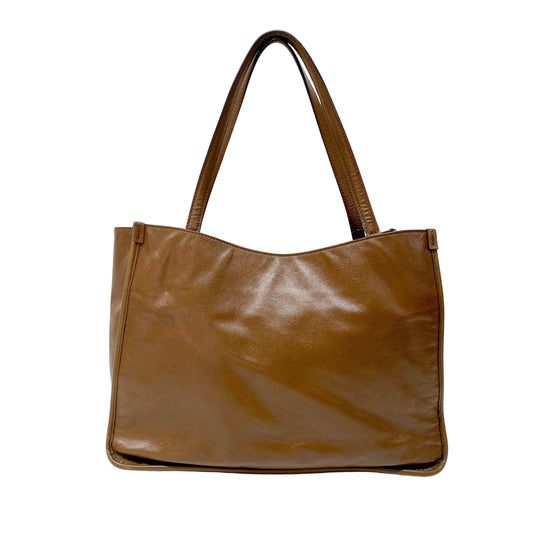 Horsebit Brown Leather Shoulder Bag