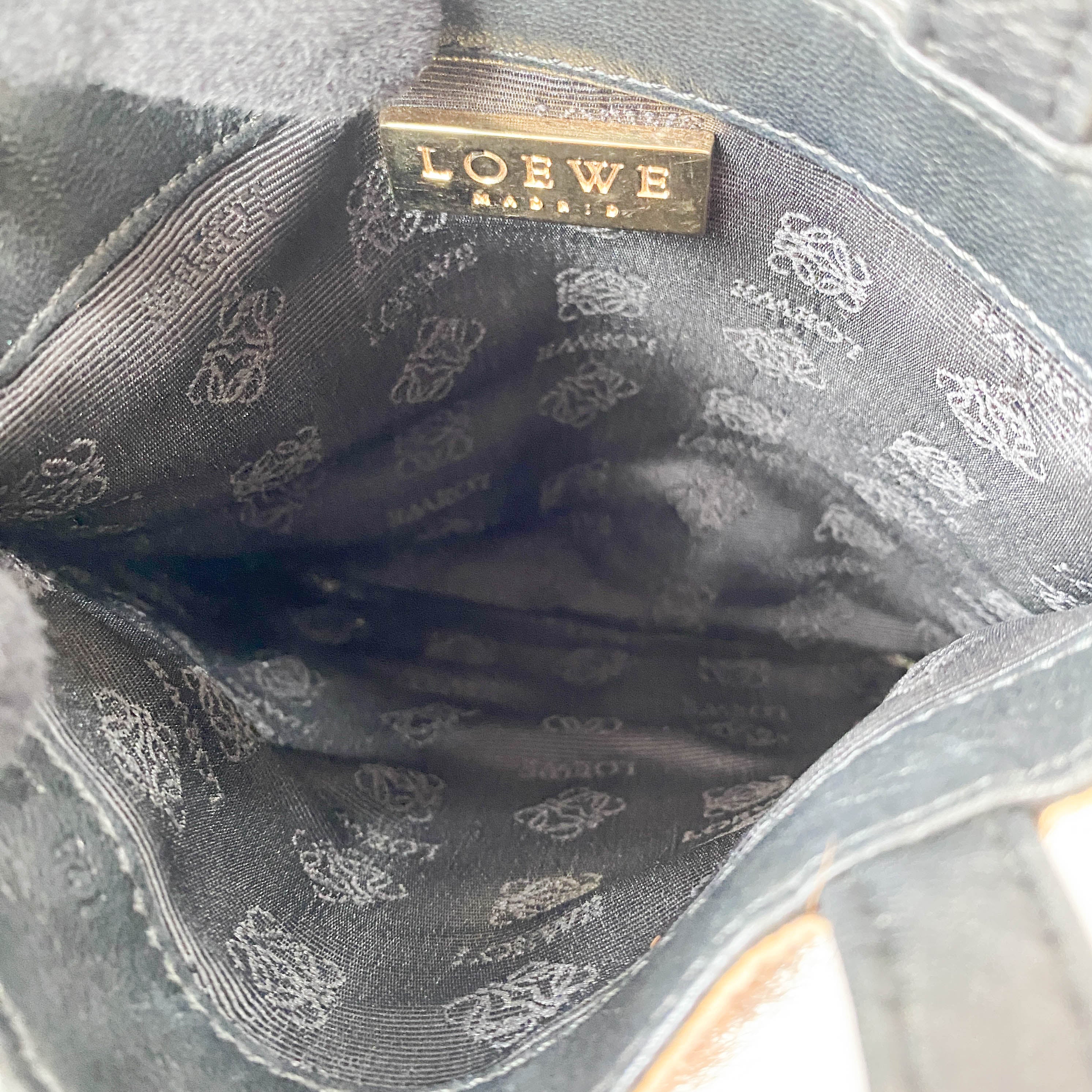 Leopard Print Pony Hair / Black Leather Mini Tote Handbag