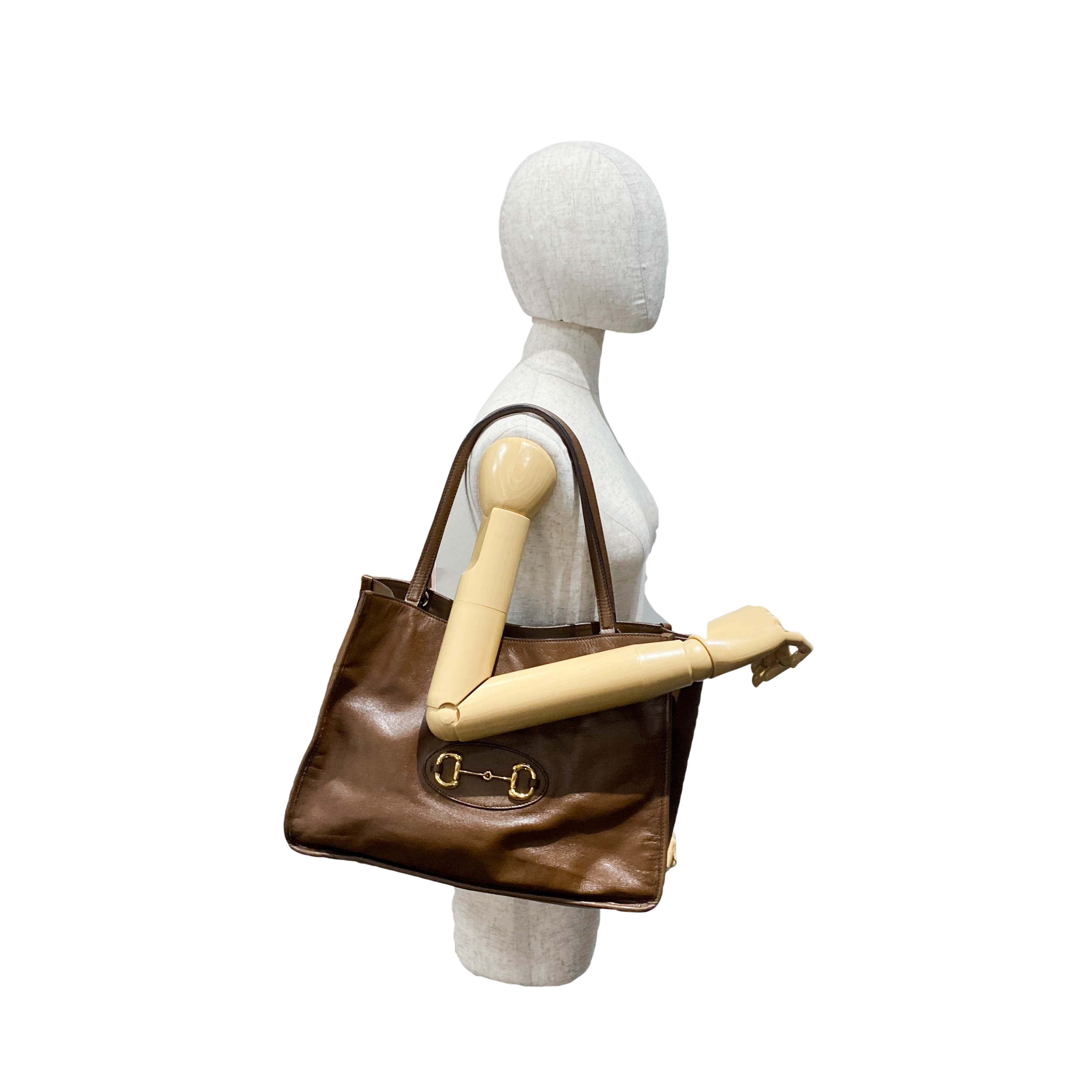 Horsebit Brown Leather Shoulder Bag