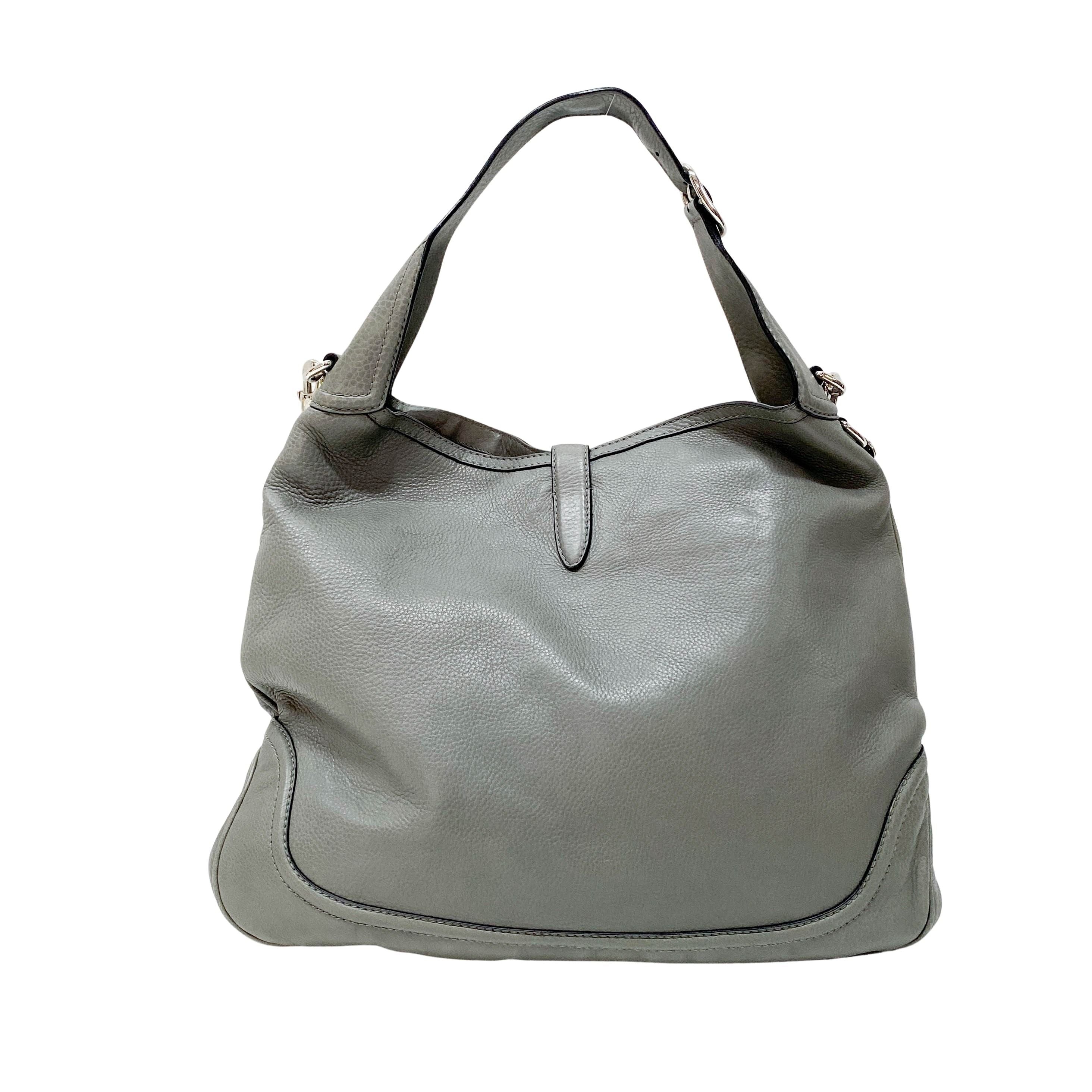 New Jackie Grey Leather Two Way Bag