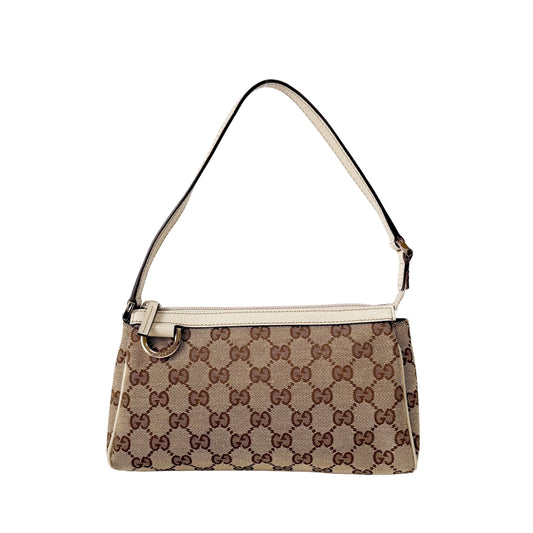 GG Abby Small Beige Canvas Shoulder Bag