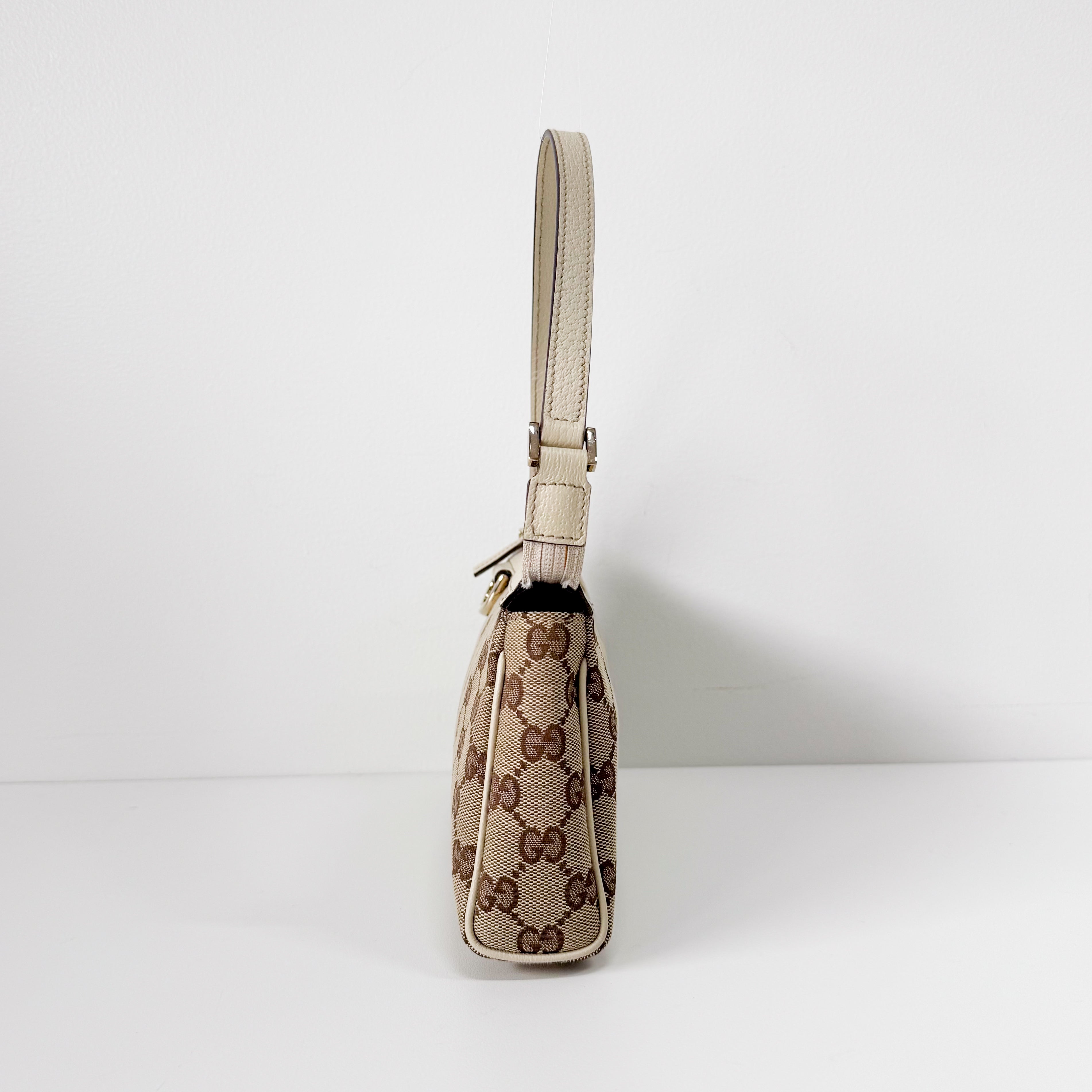 GG Abby Small Beige Canvas Shoulder Bag