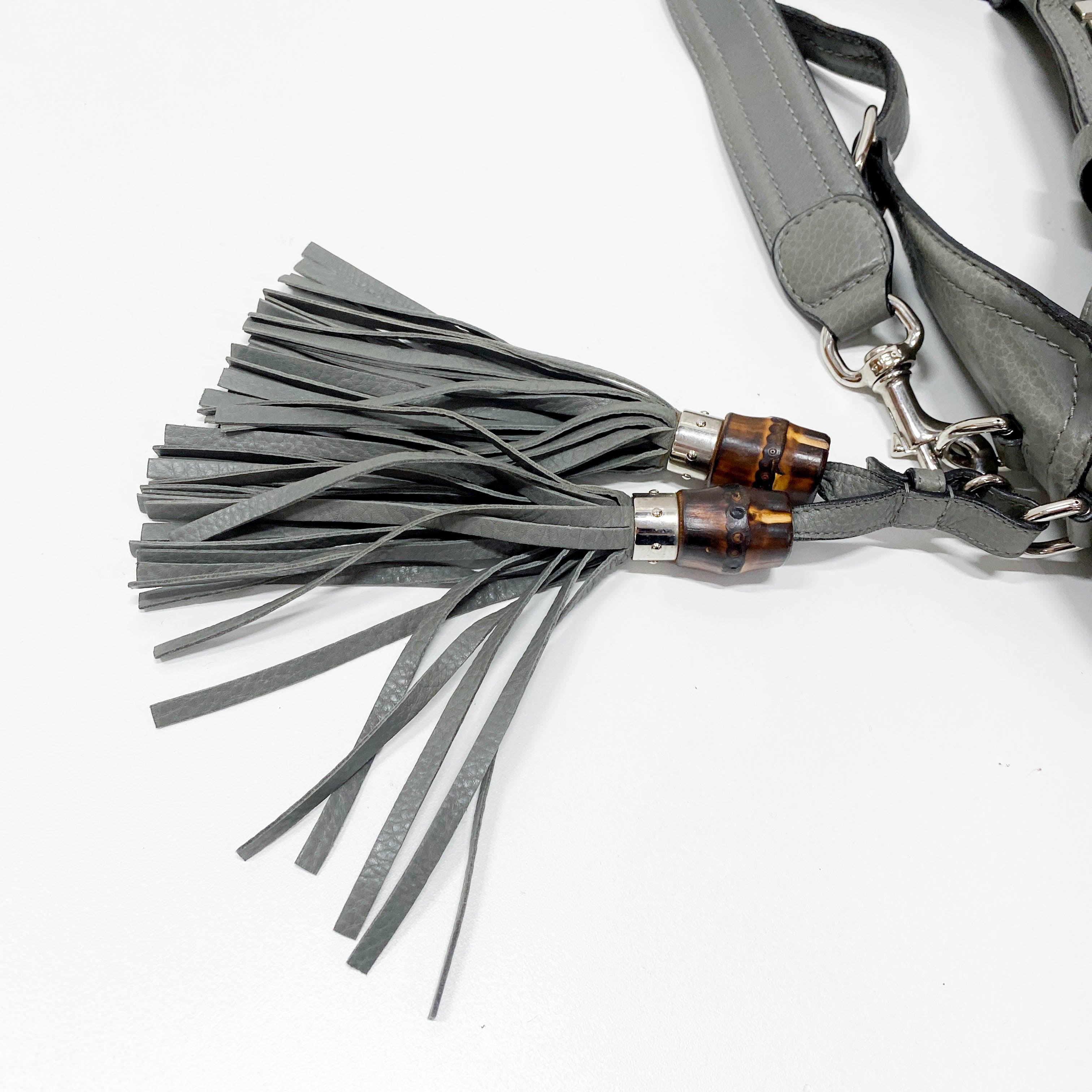 New Jackie Grey Leather Two Way Bag