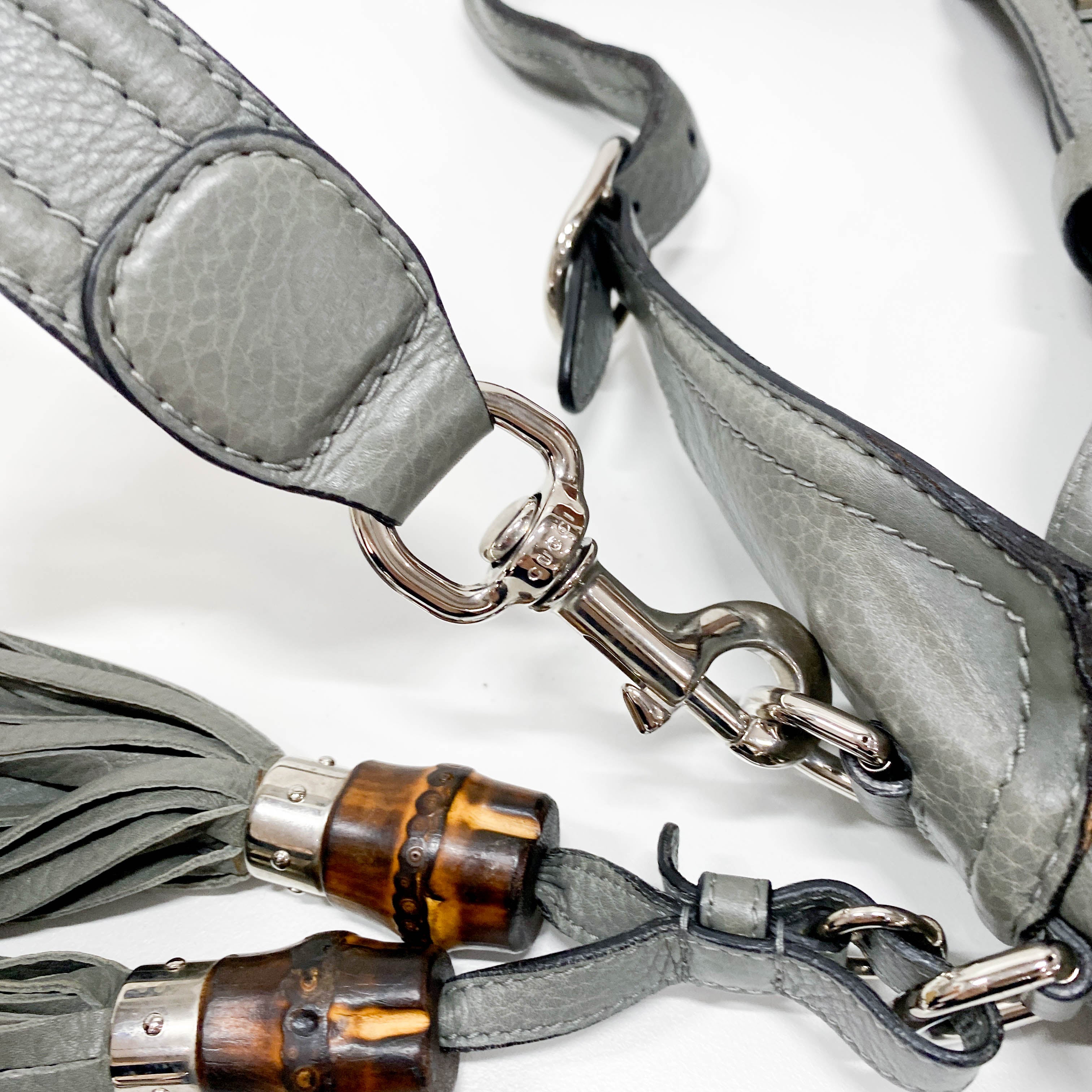 New Jackie Grey Leather Two Way Bag