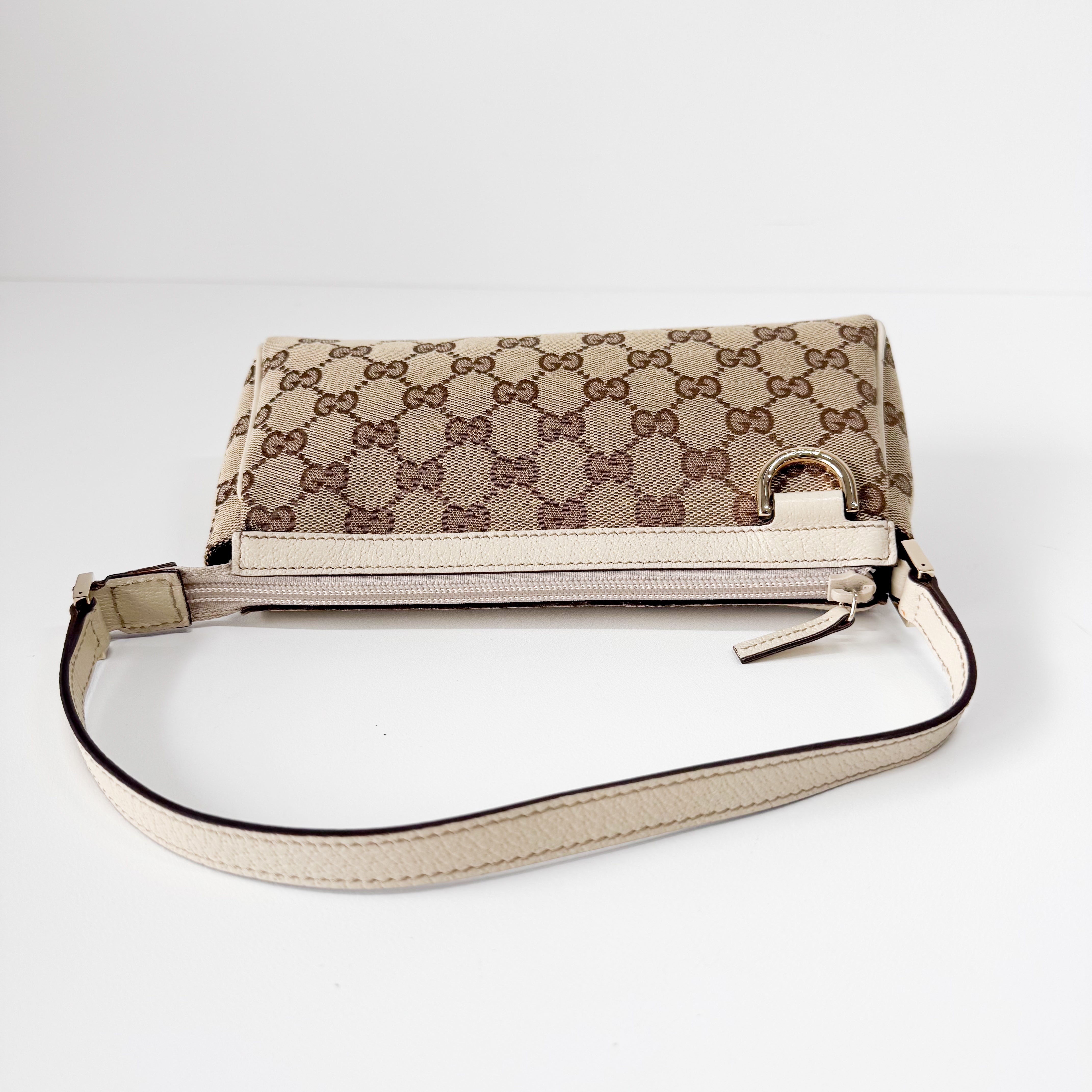 GG Abby Small Beige Canvas Shoulder Bag