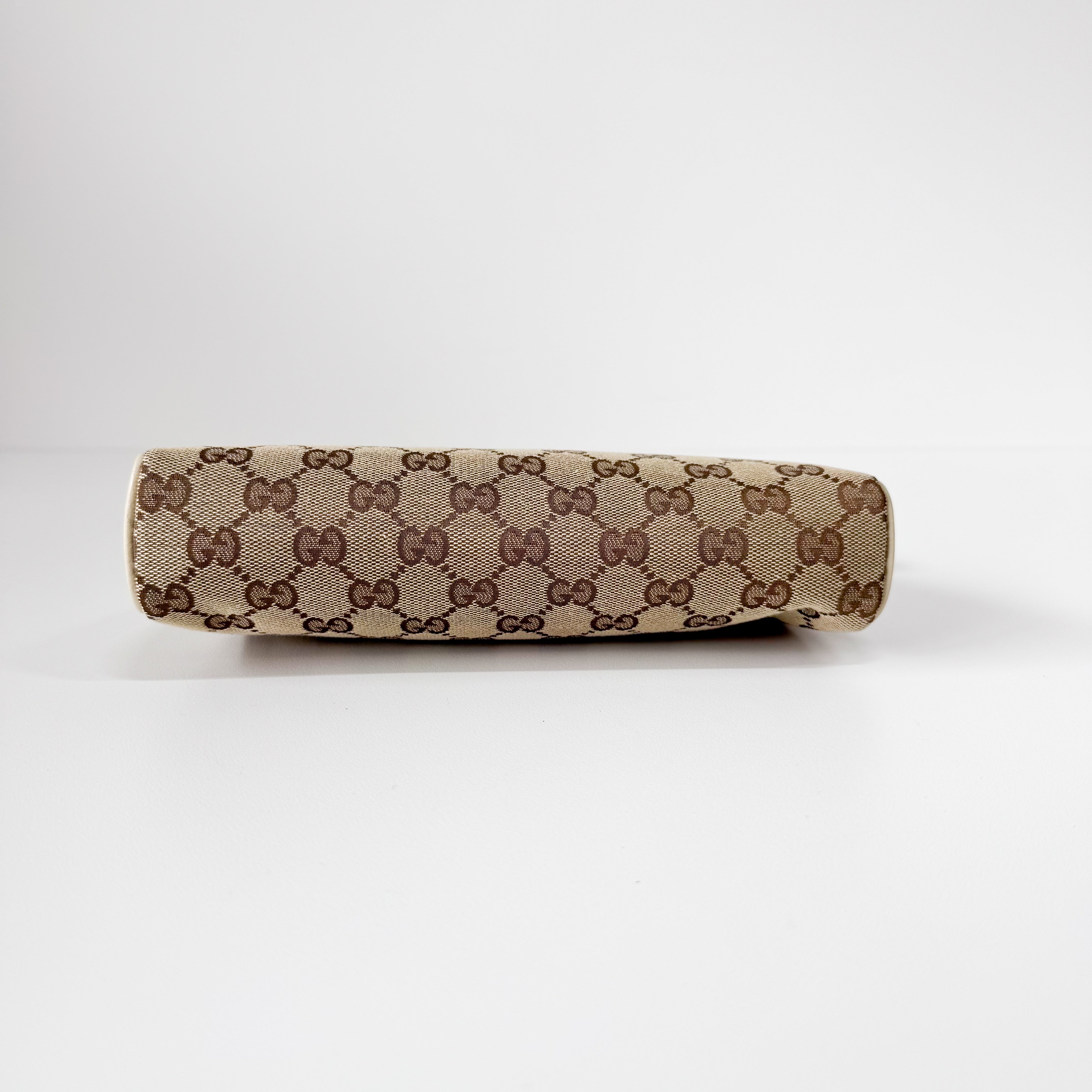 GG Abby Small Beige Canvas Shoulder Bag