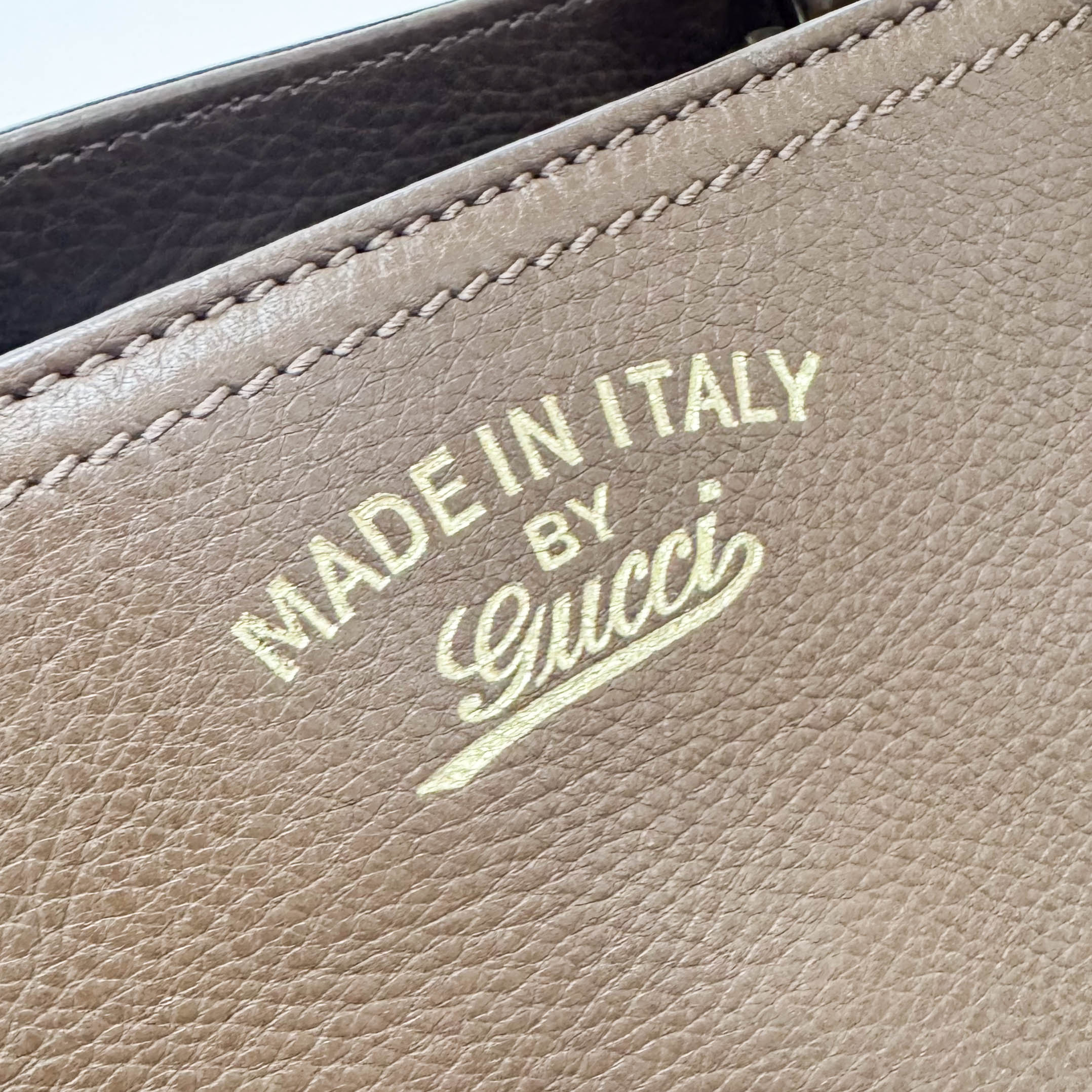 Bamboo Shopper Brown Leather Hand Tote Bag