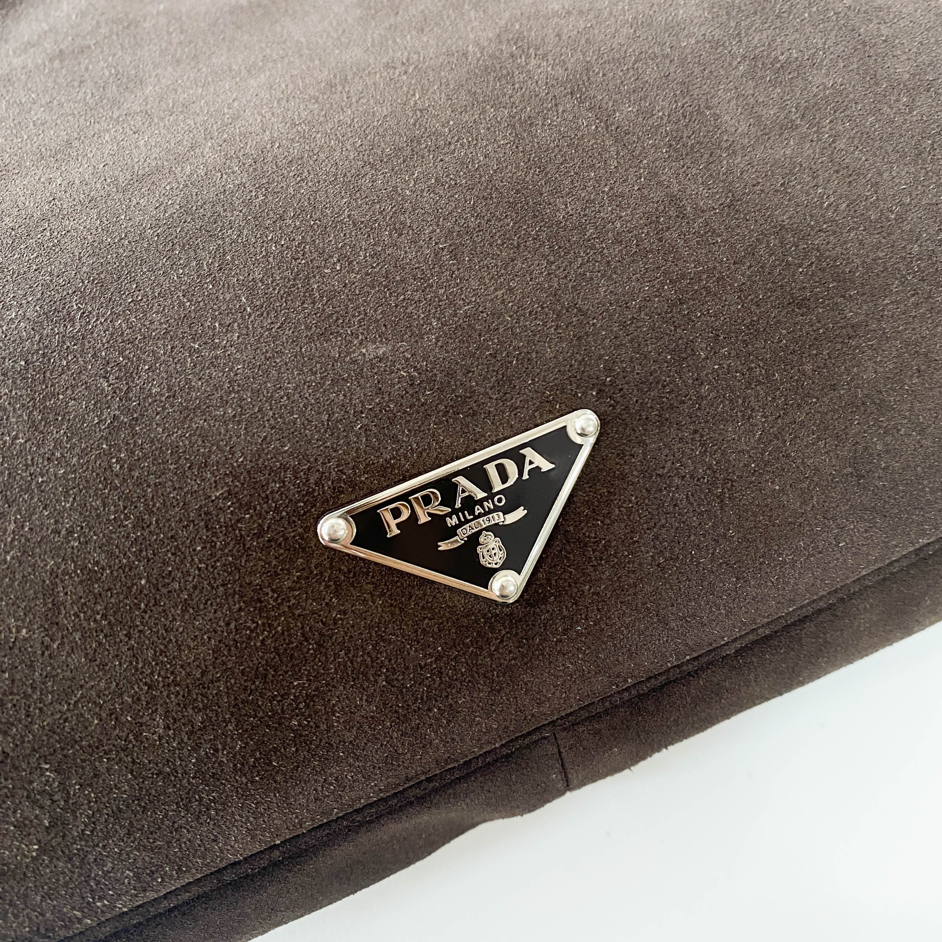 Brown Suede Hobo Shoulder Bag