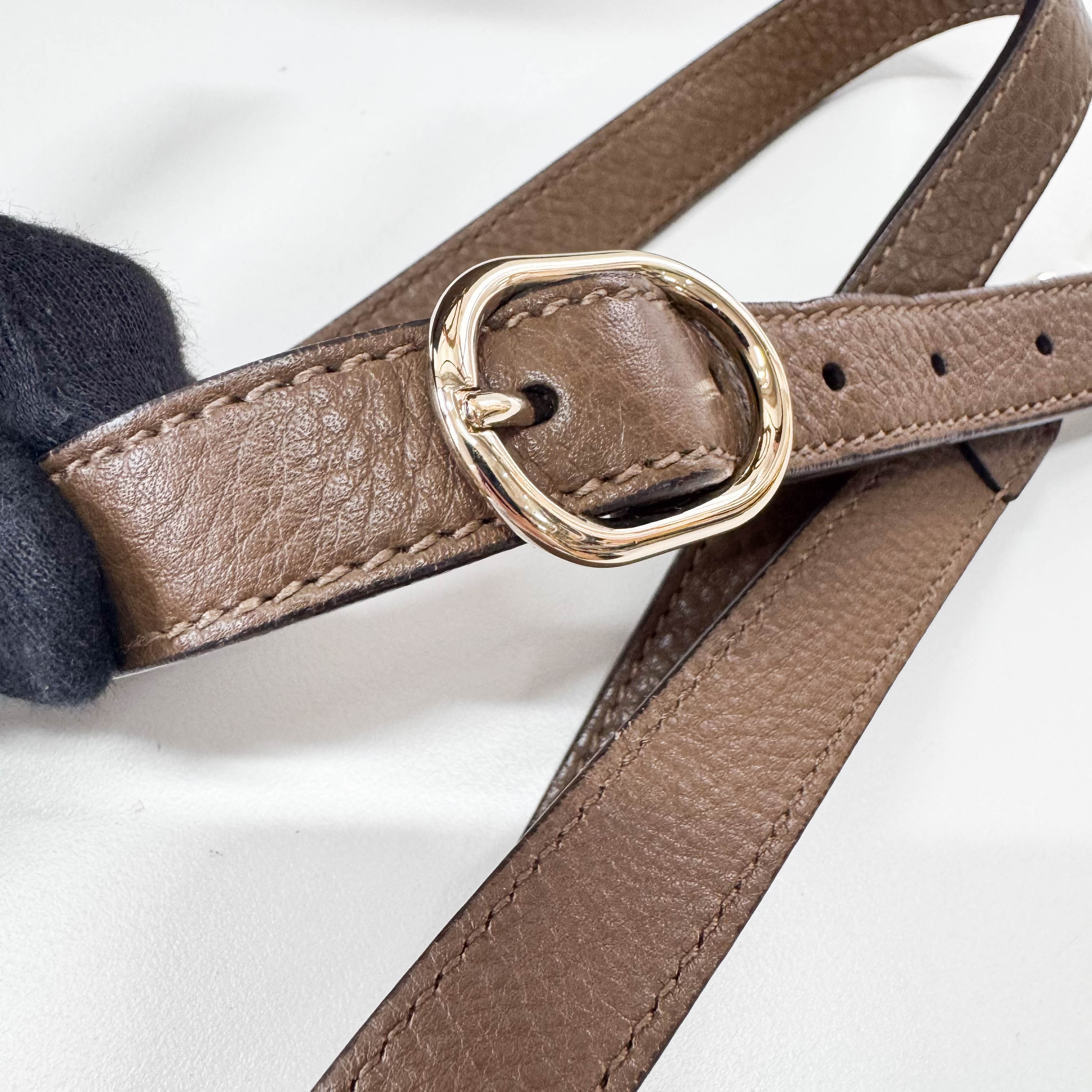 Bamboo Shopper Brown Leather Hand Tote Bag