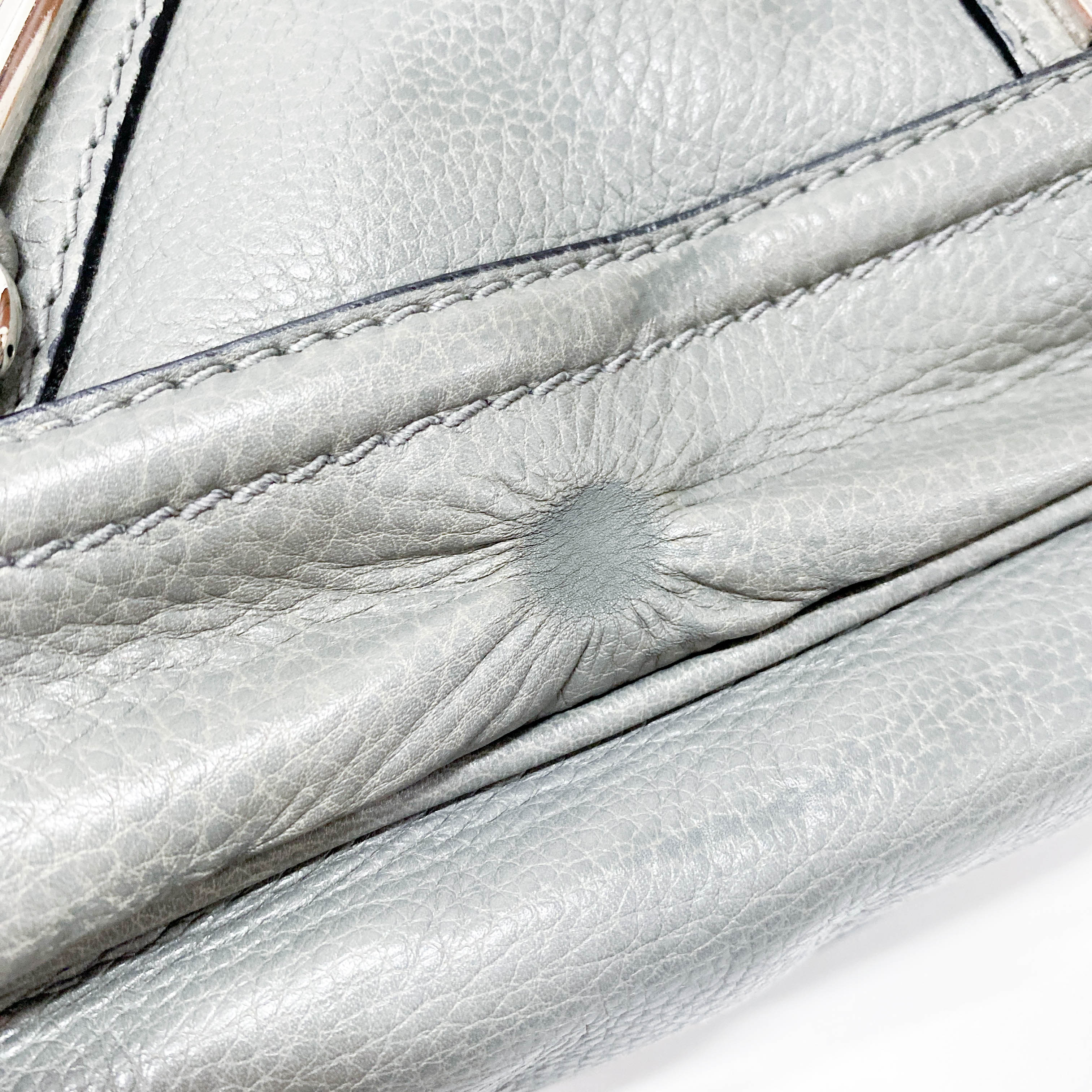 New Jackie Grey Leather Two Way Bag