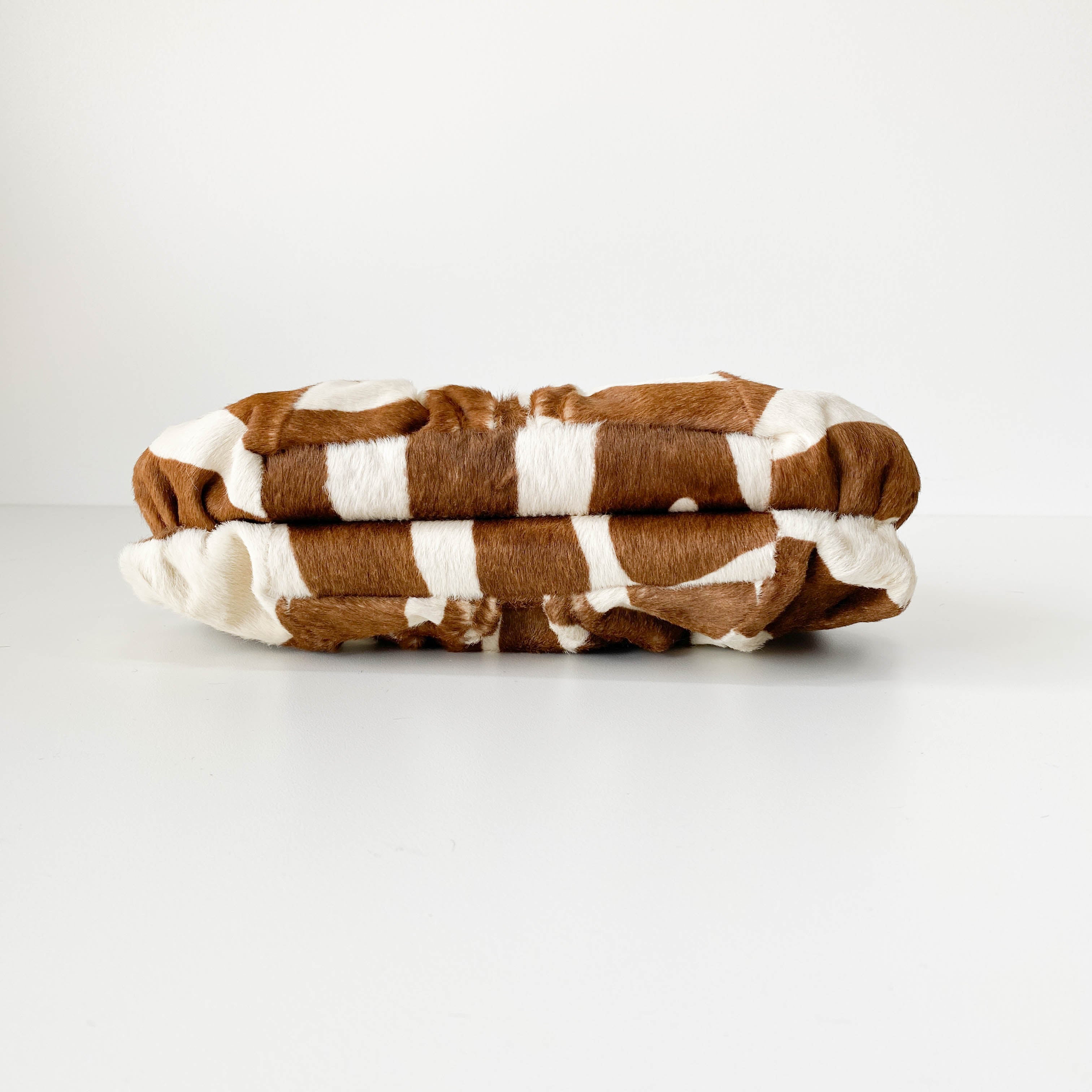 Vintage Brown Pony Hair Cow Print Shoulder Bag