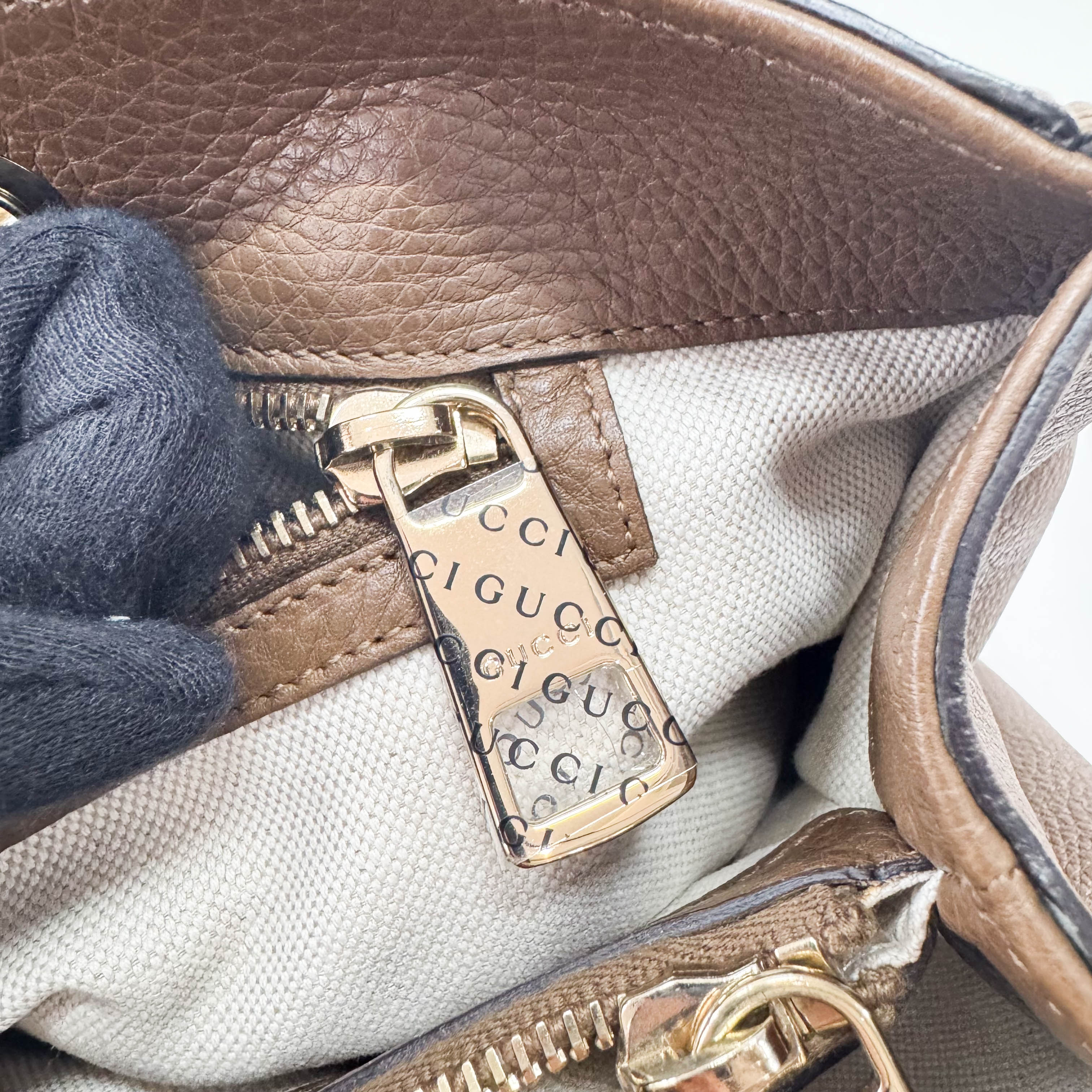 Bamboo Shopper Brown Leather Hand Tote Bag