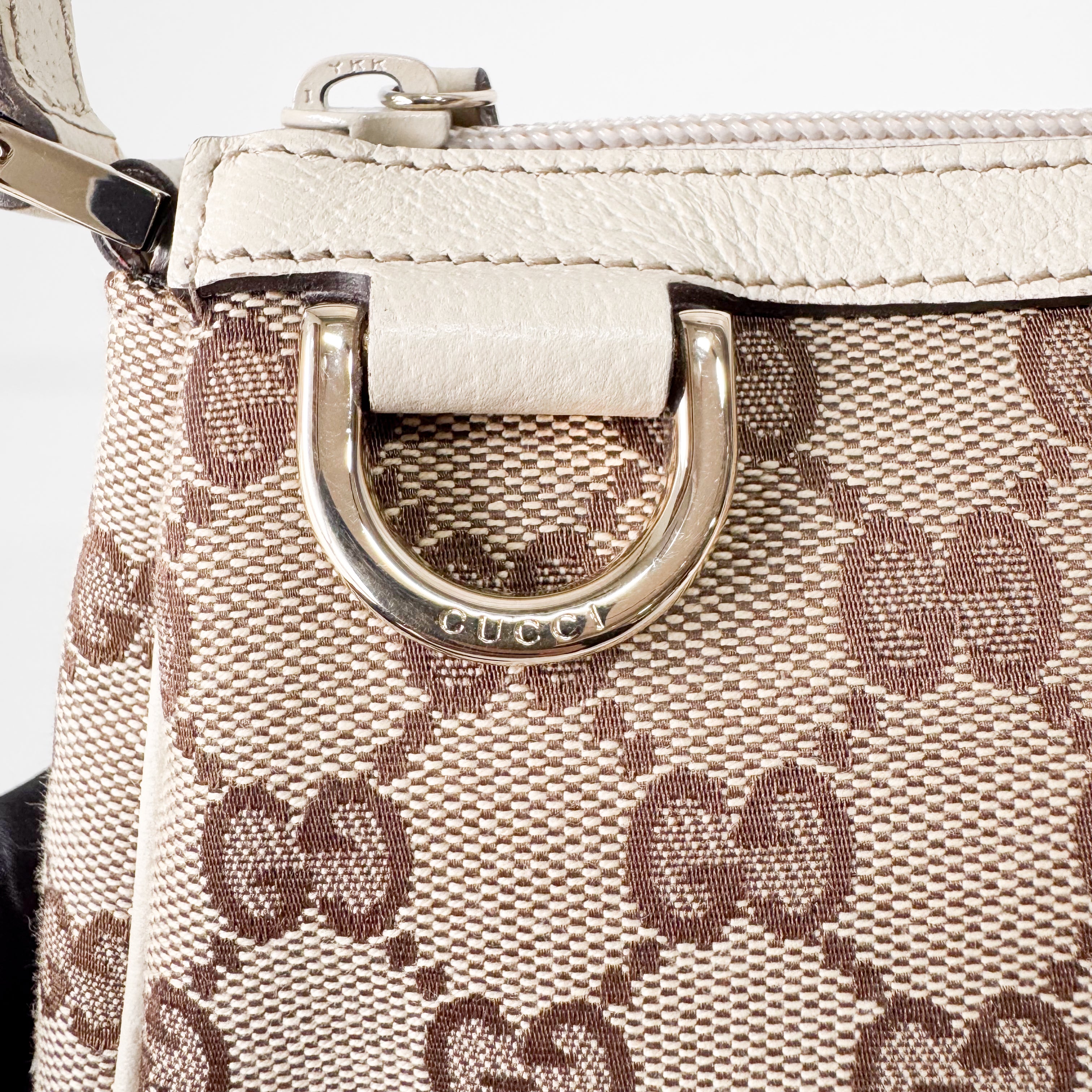 GG Abby Small Beige Canvas Shoulder Bag