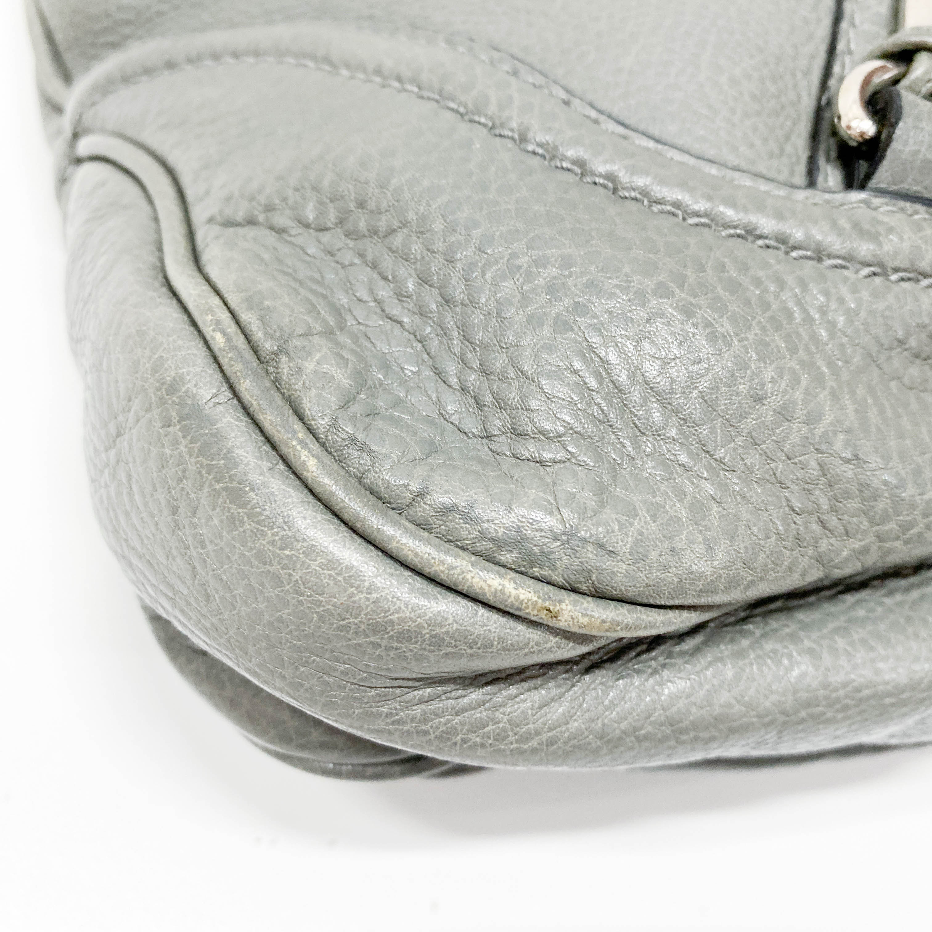 New Jackie Grey Leather Two Way Bag
