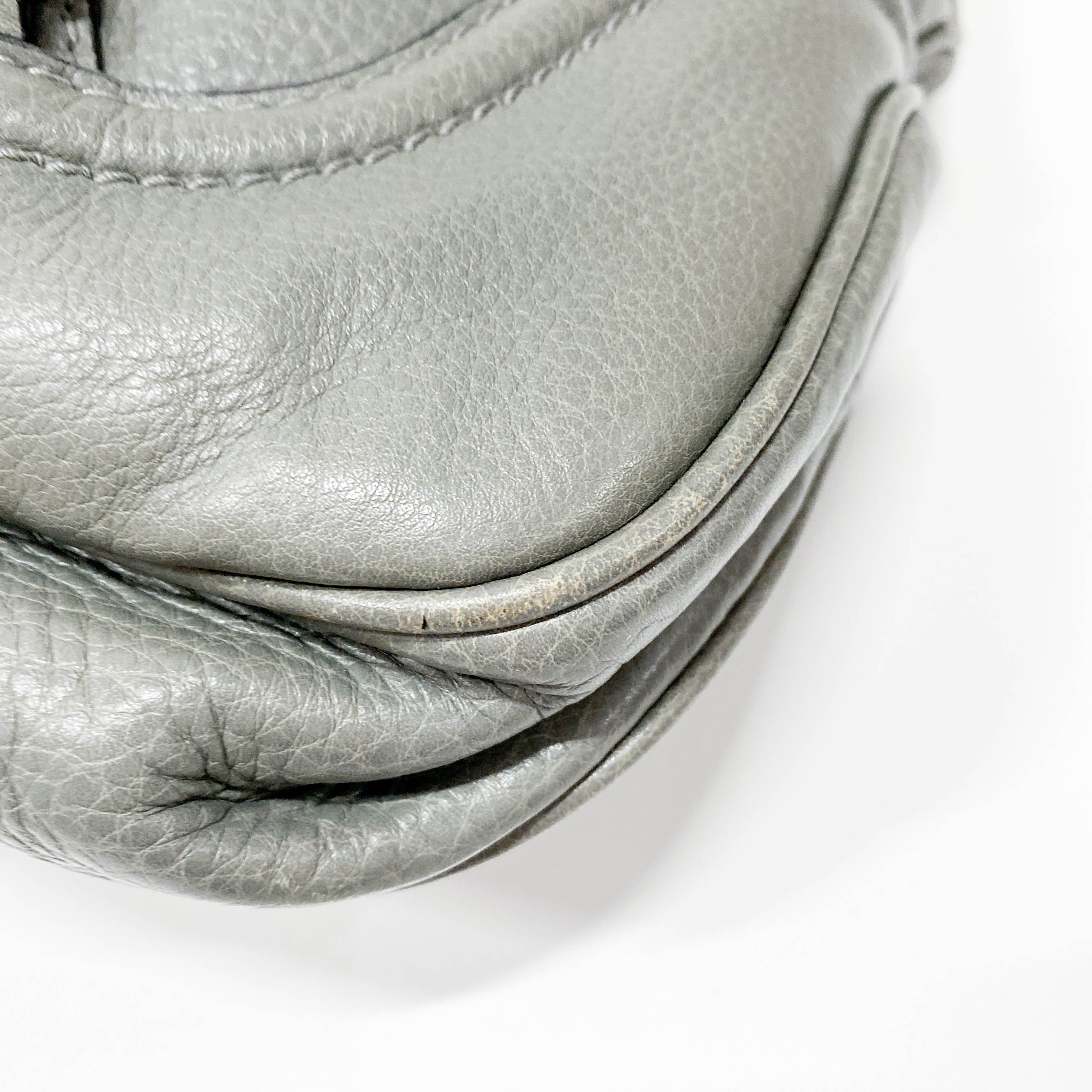 New Jackie Grey Leather Two Way Bag