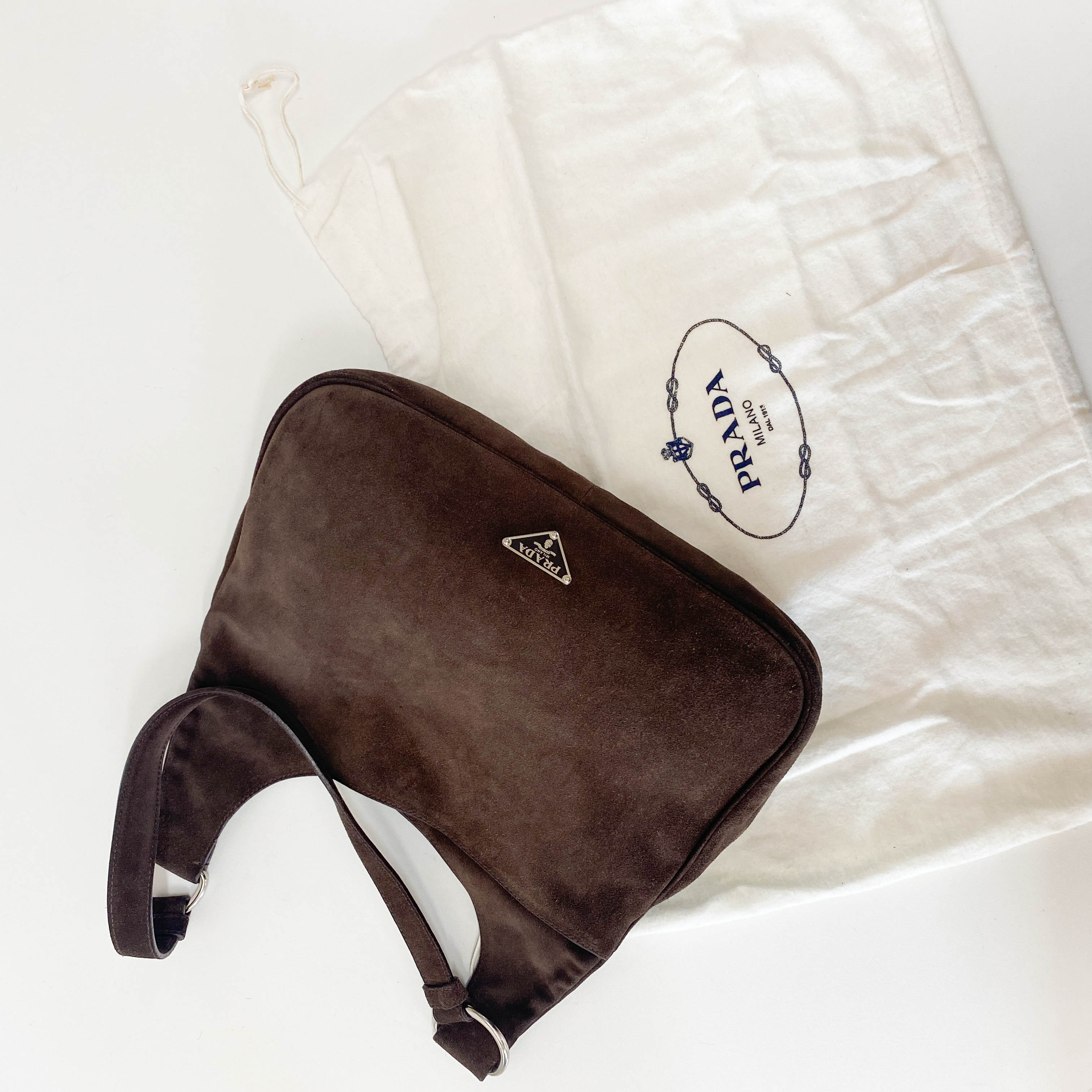 Brown Suede Hobo Shoulder Bag