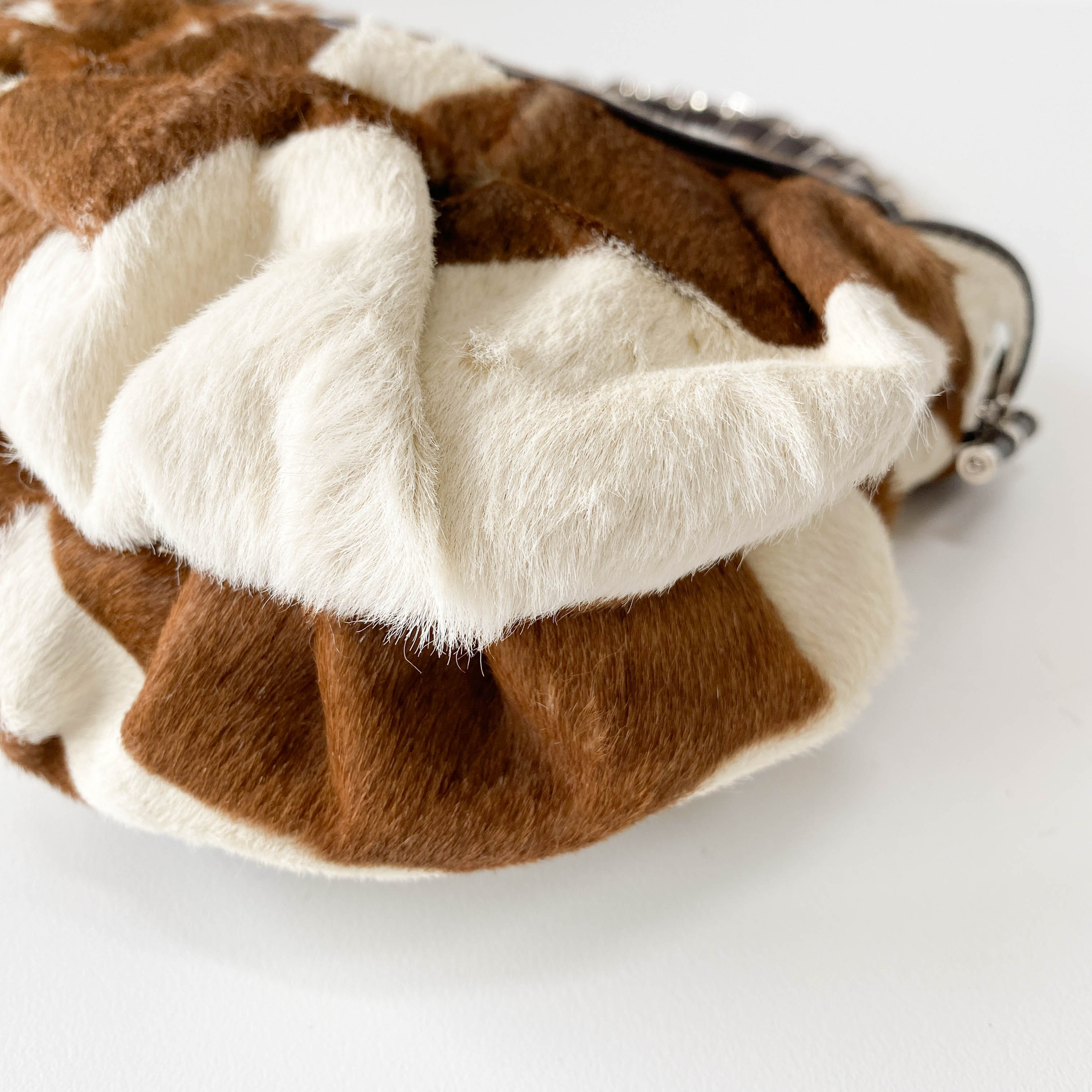 Vintage Brown Pony Hair Cow Print Shoulder Bag