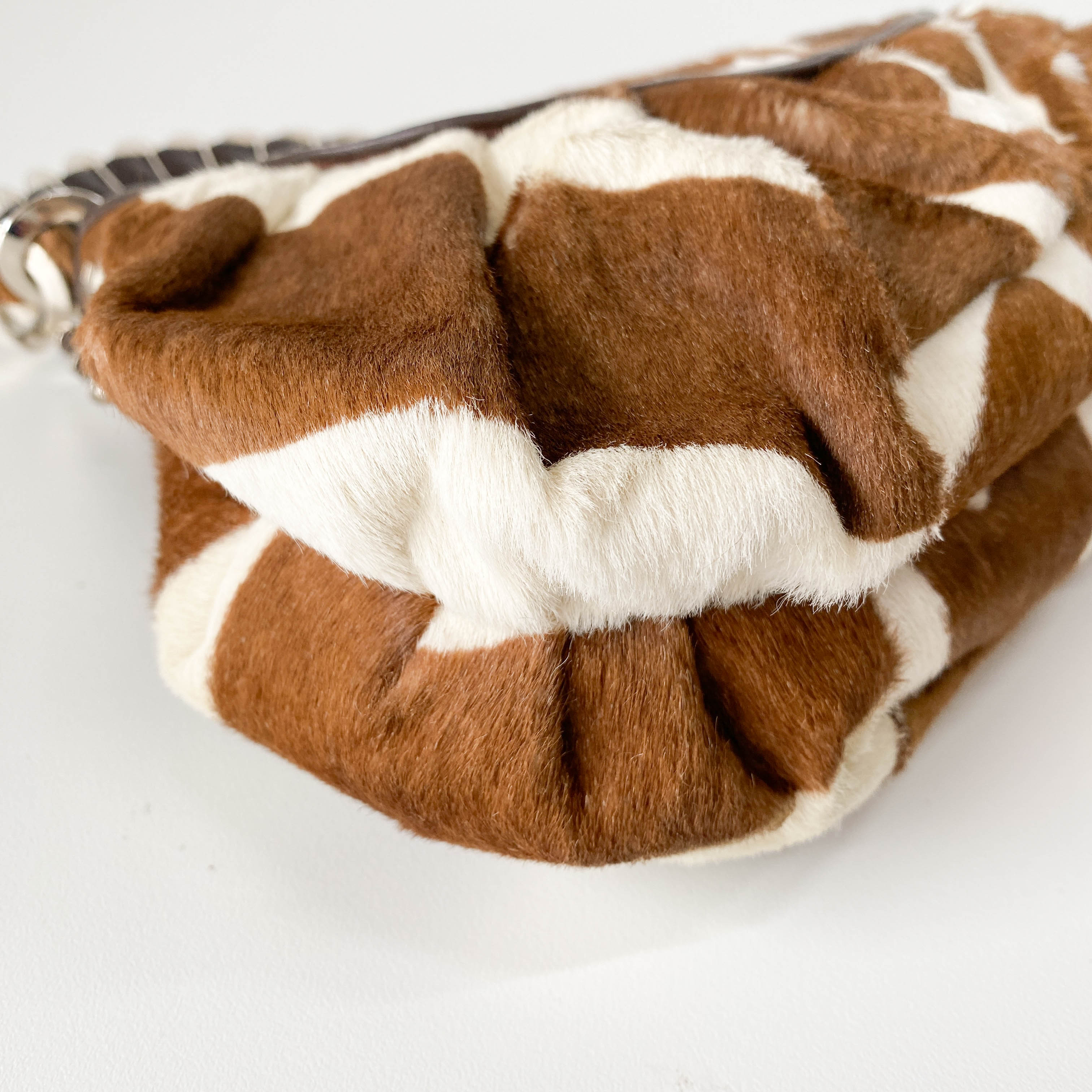 Vintage Brown Pony Hair Cow Print Shoulder Bag