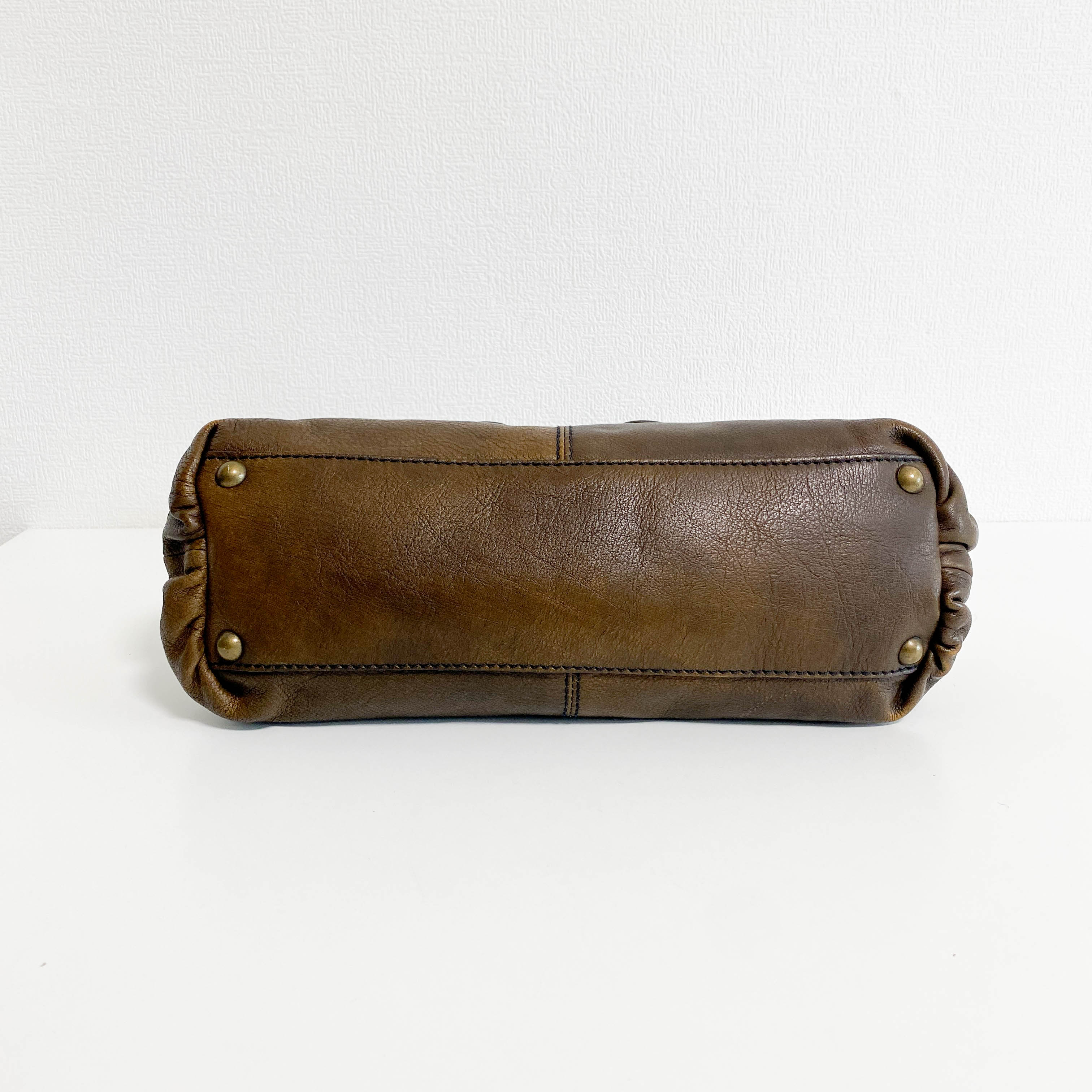 Archive Brown Leather with Knitted Shoulder Bag