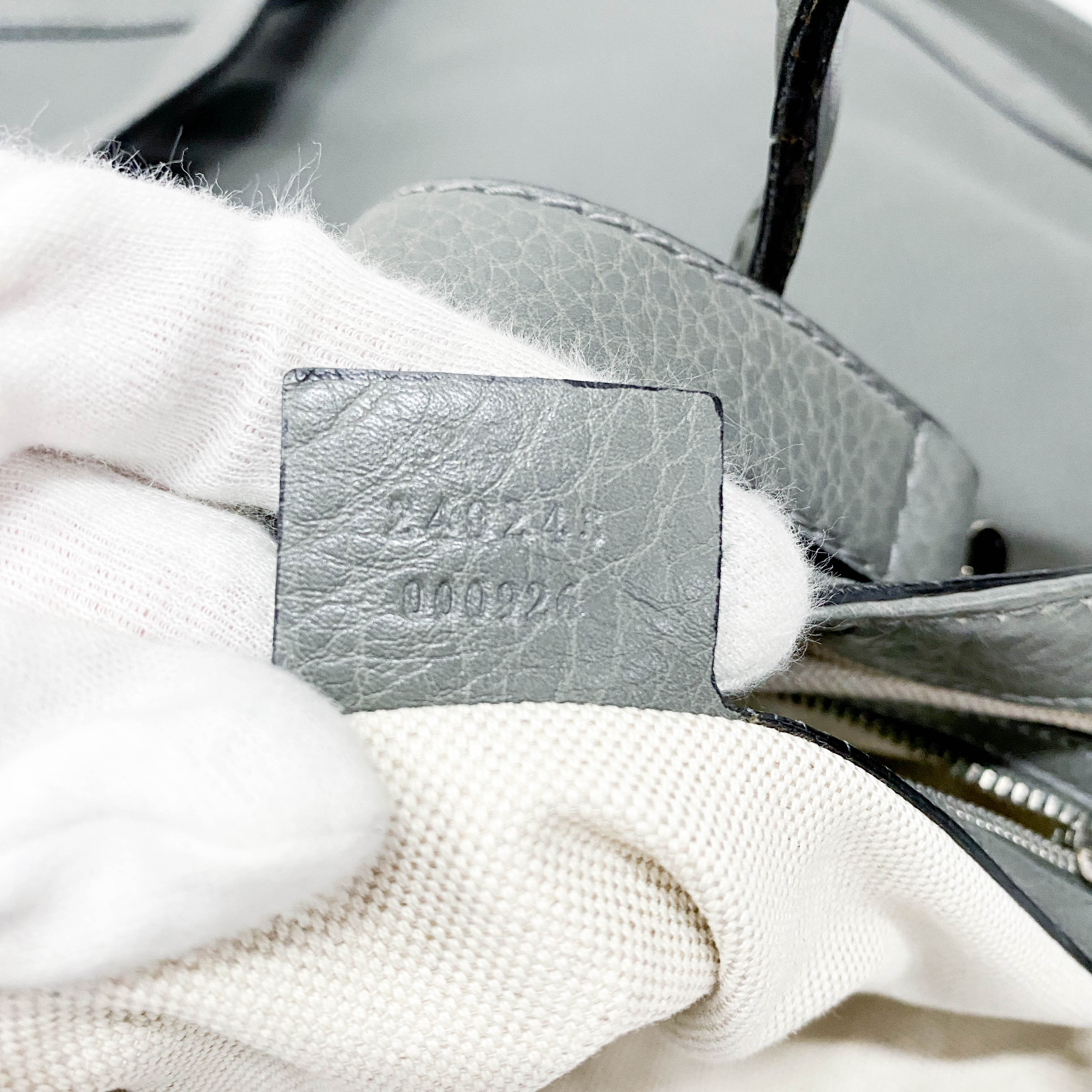 New Jackie Grey Leather Two Way Bag