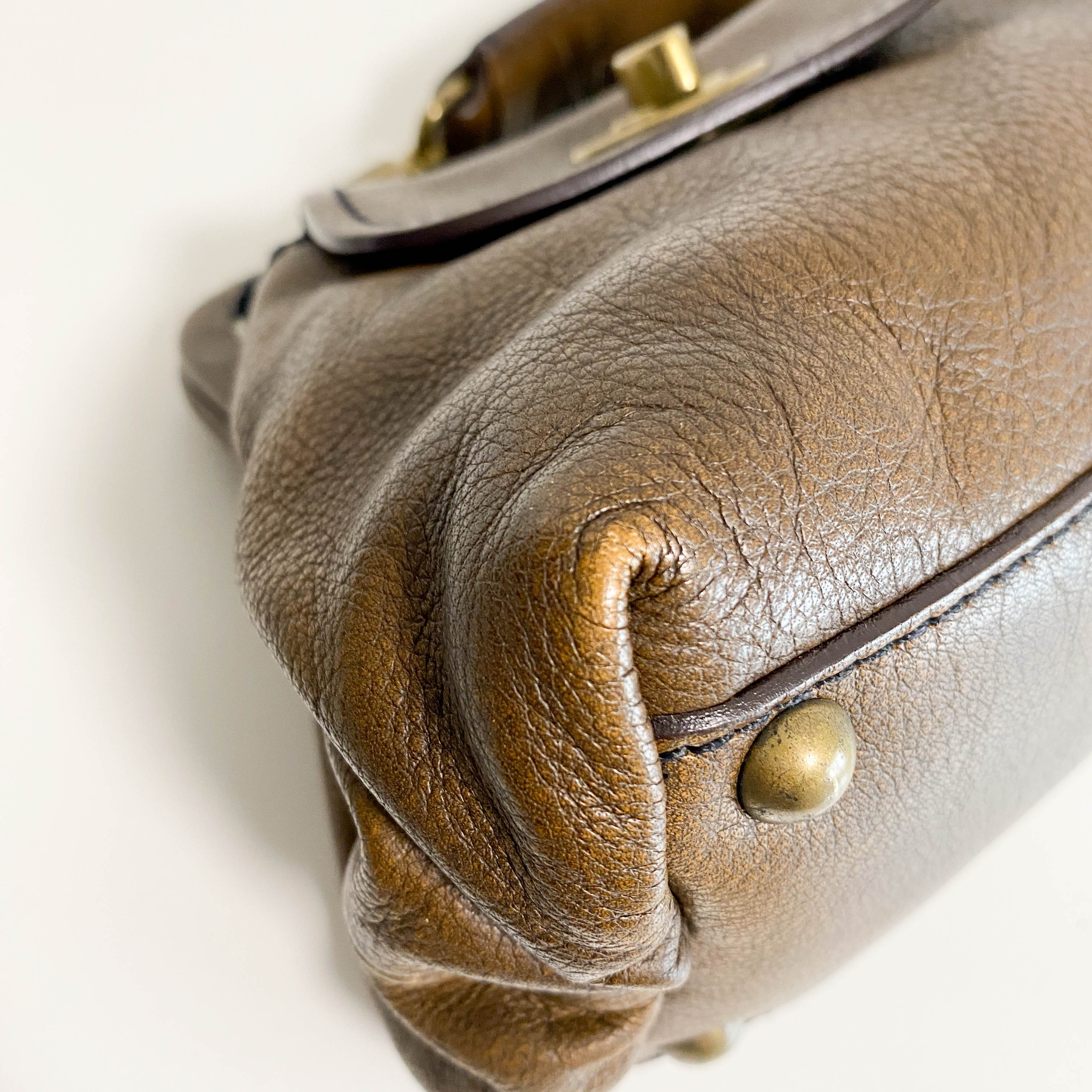 Archive Brown Leather with Knitted Shoulder Bag