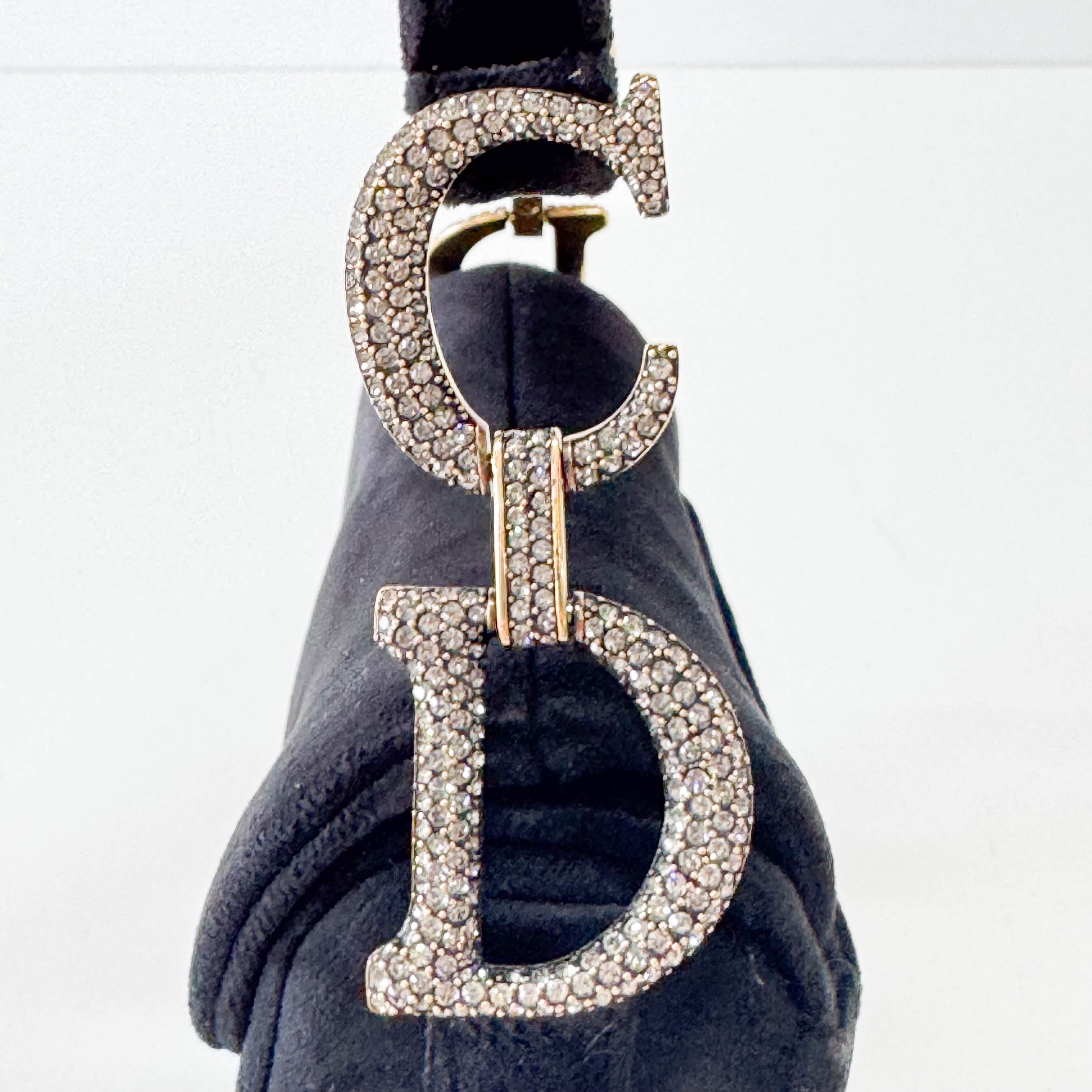 Mini Saddle Black Velvet Bag