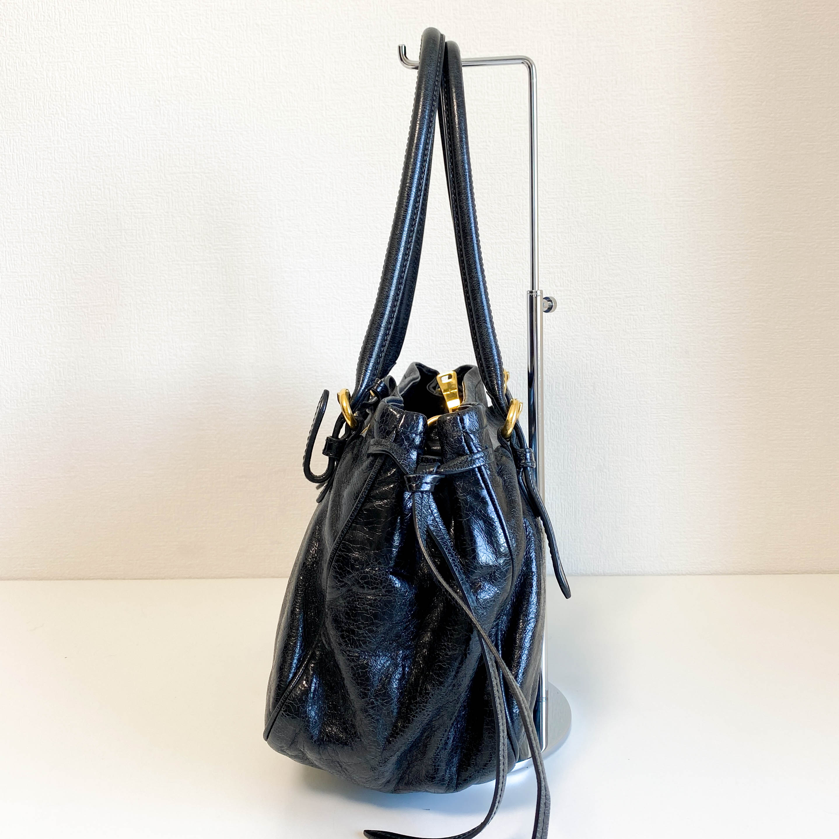 Black Leather Shoulder Bag