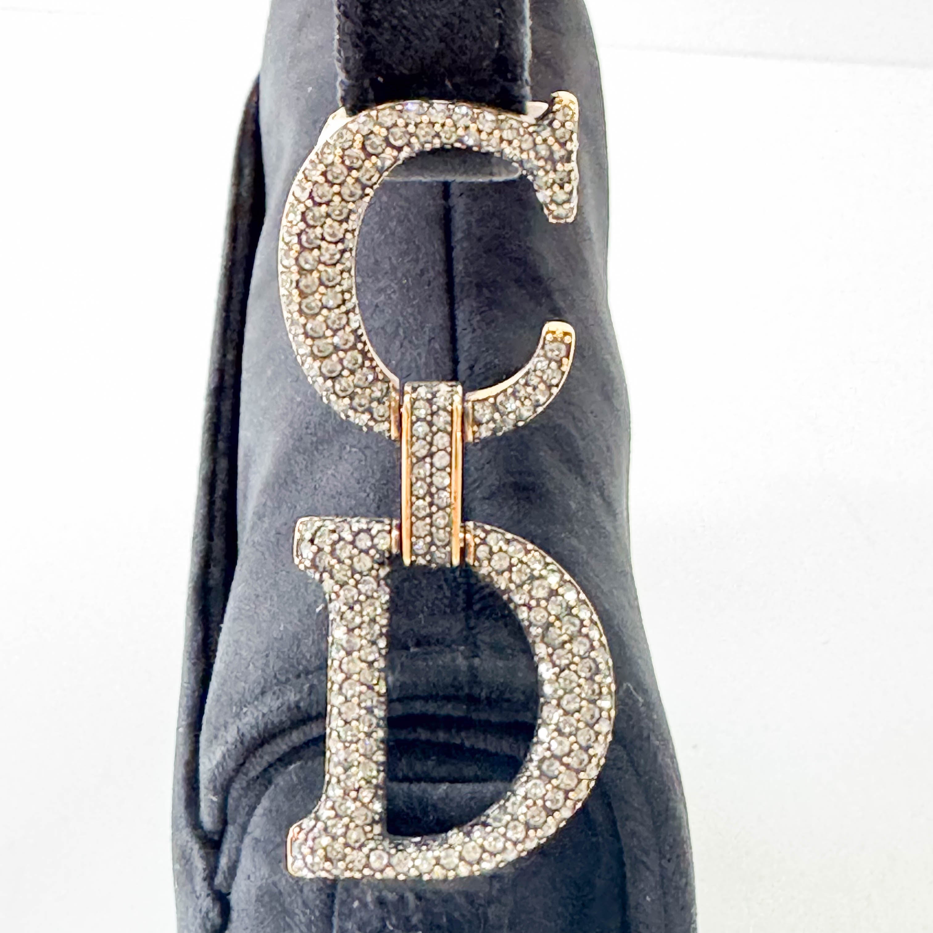 Mini Saddle Black Velvet Bag