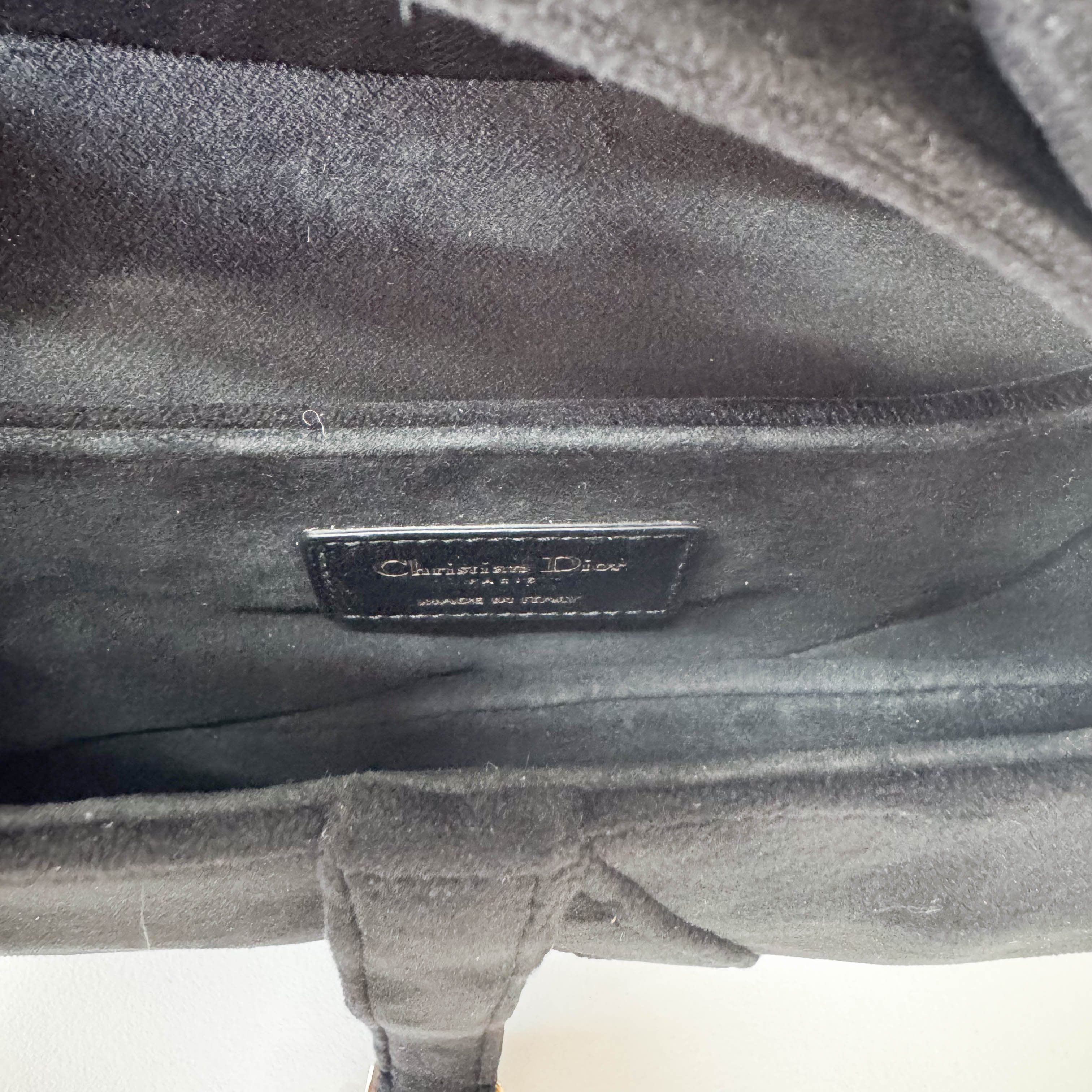 Mini Saddle Black Velvet Bag