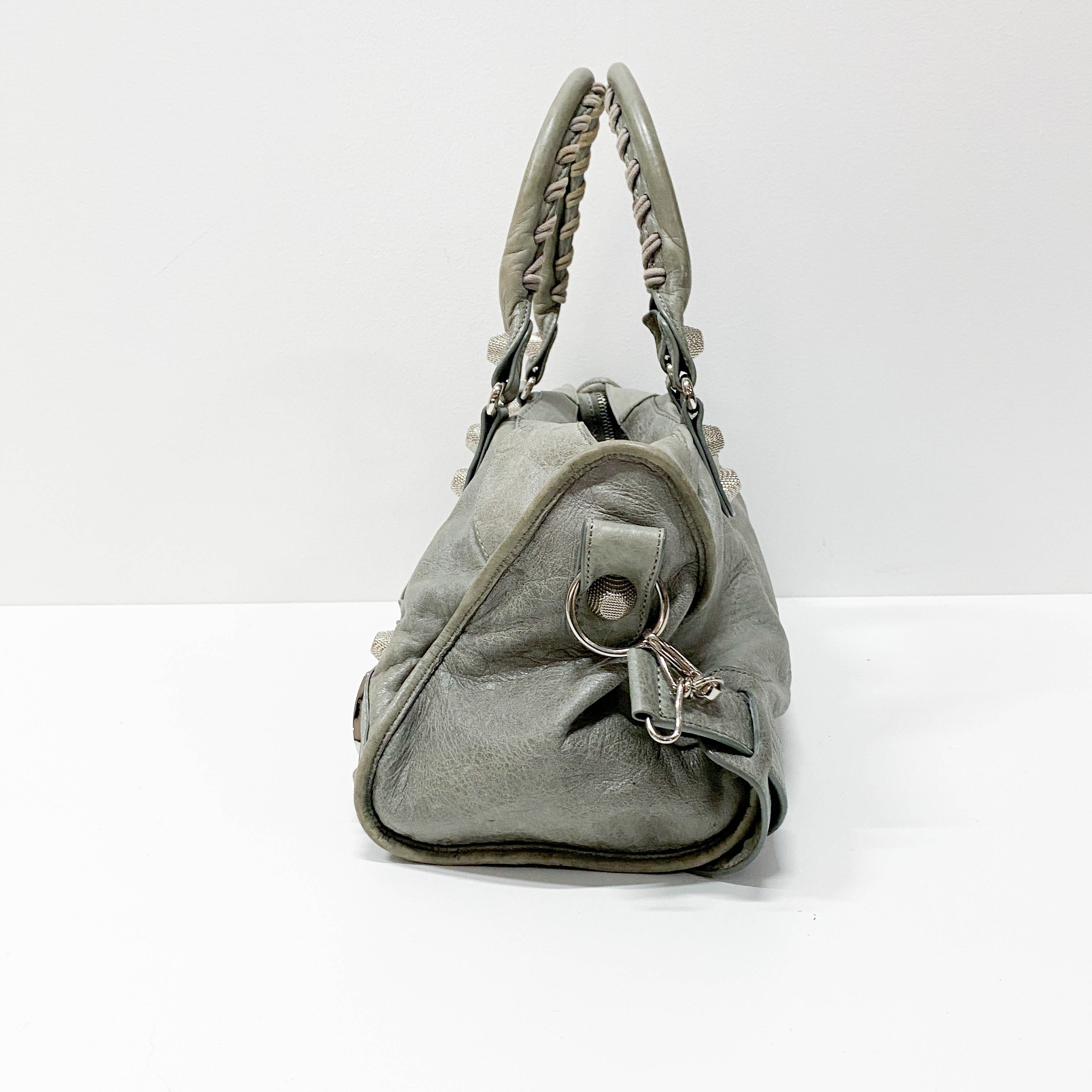 Part Time 21 Hardware Grey Calfskin Leather Two Way Bag
