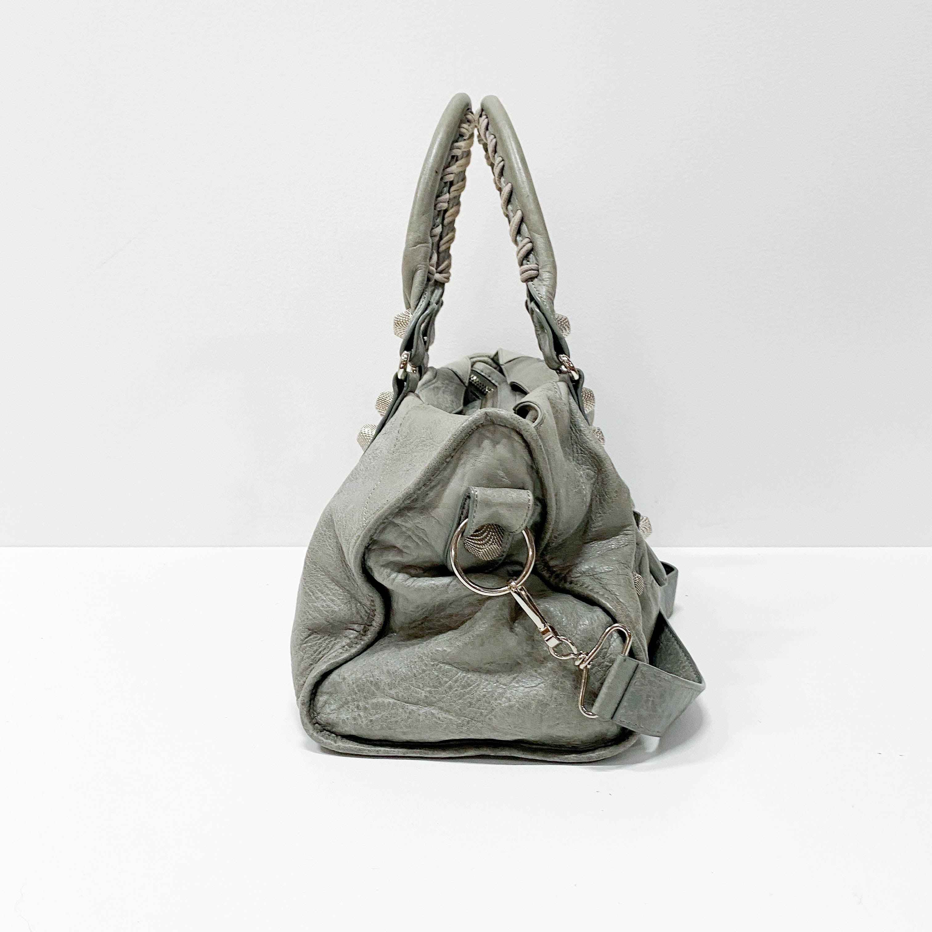Part Time 21 Hardware Grey Calfskin Leather Two Way Bag