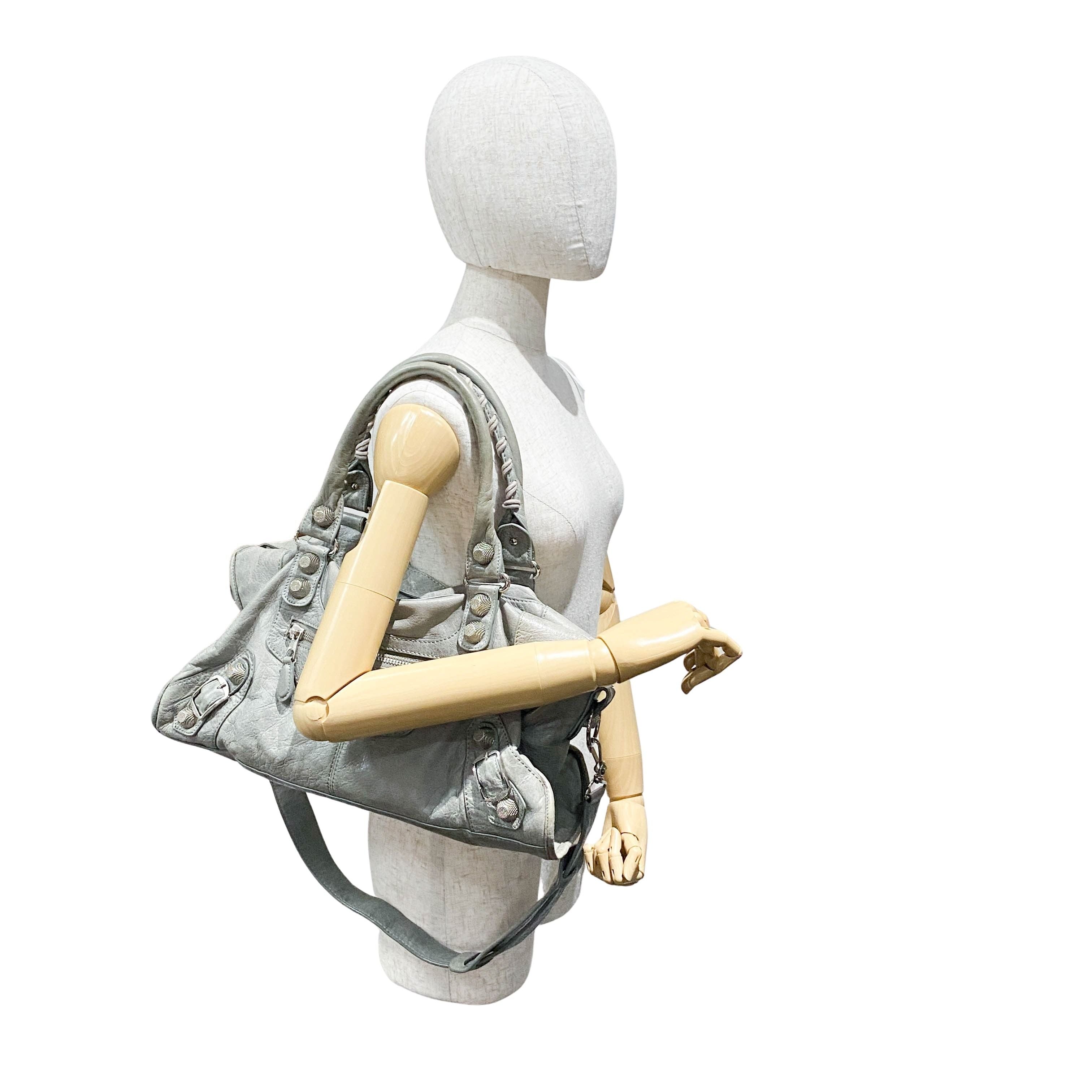 Part Time 21 Hardware Grey Calfskin Leather Two Way Bag