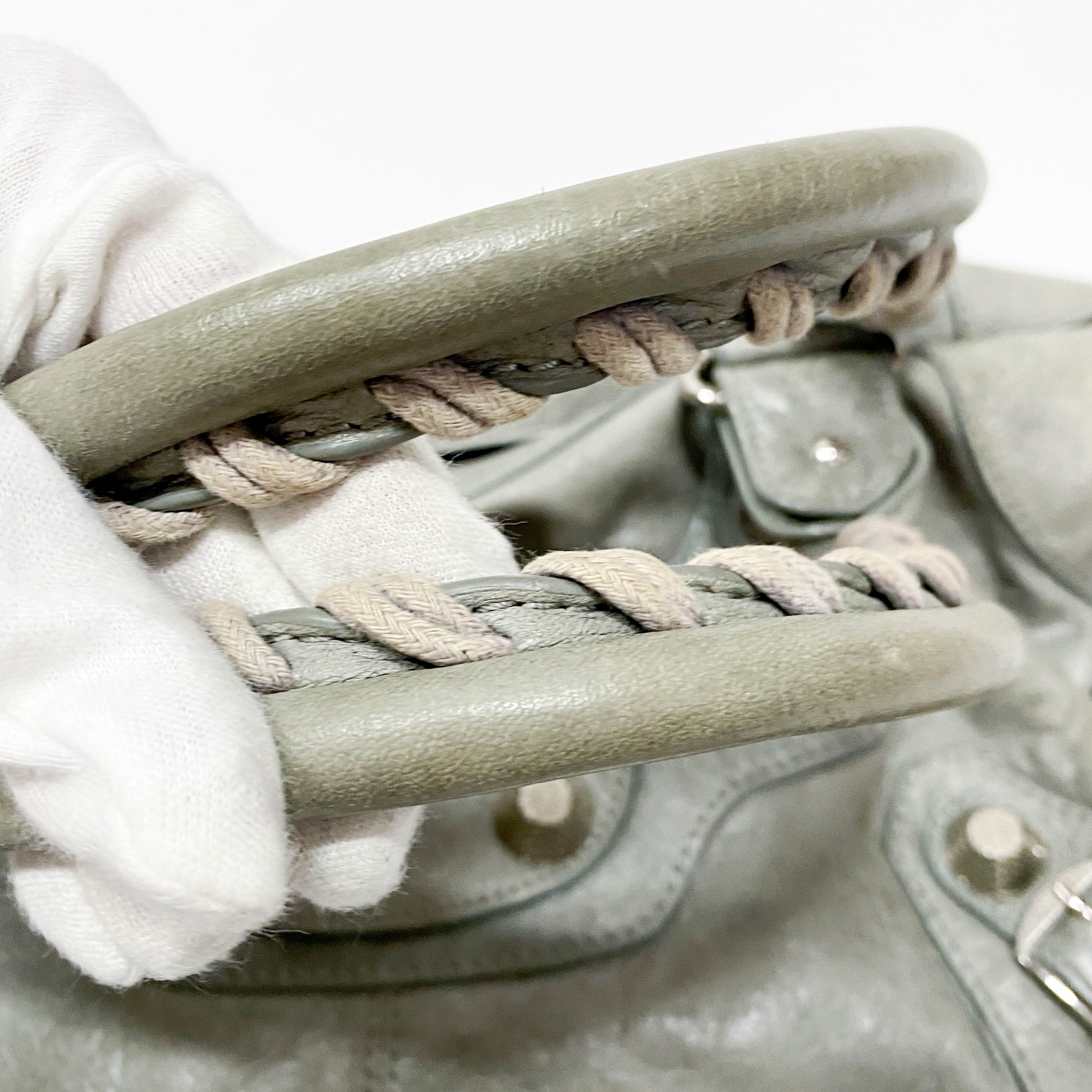 Part Time 21 Hardware Grey Calfskin Leather Two Way Bag